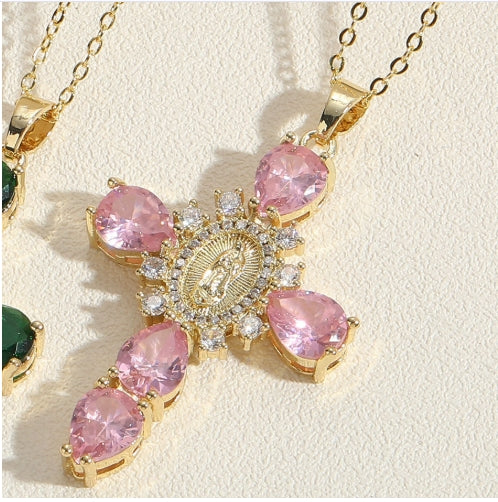 Rainbow Faith Cross Necklace