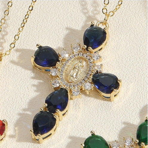 Rainbow Faith Cross Necklace