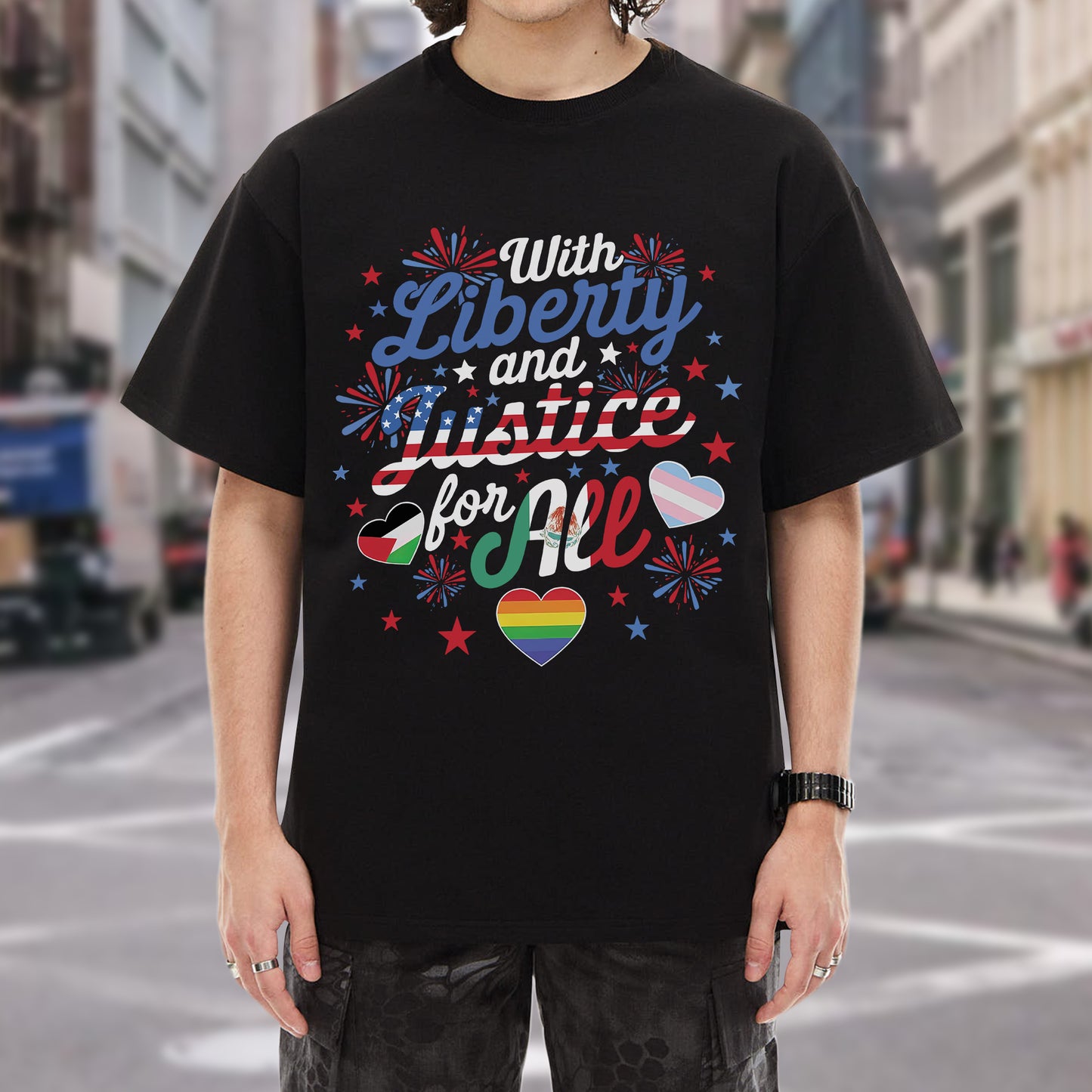 With Liberty and Justice for All T-Shirt - Unity & Equality