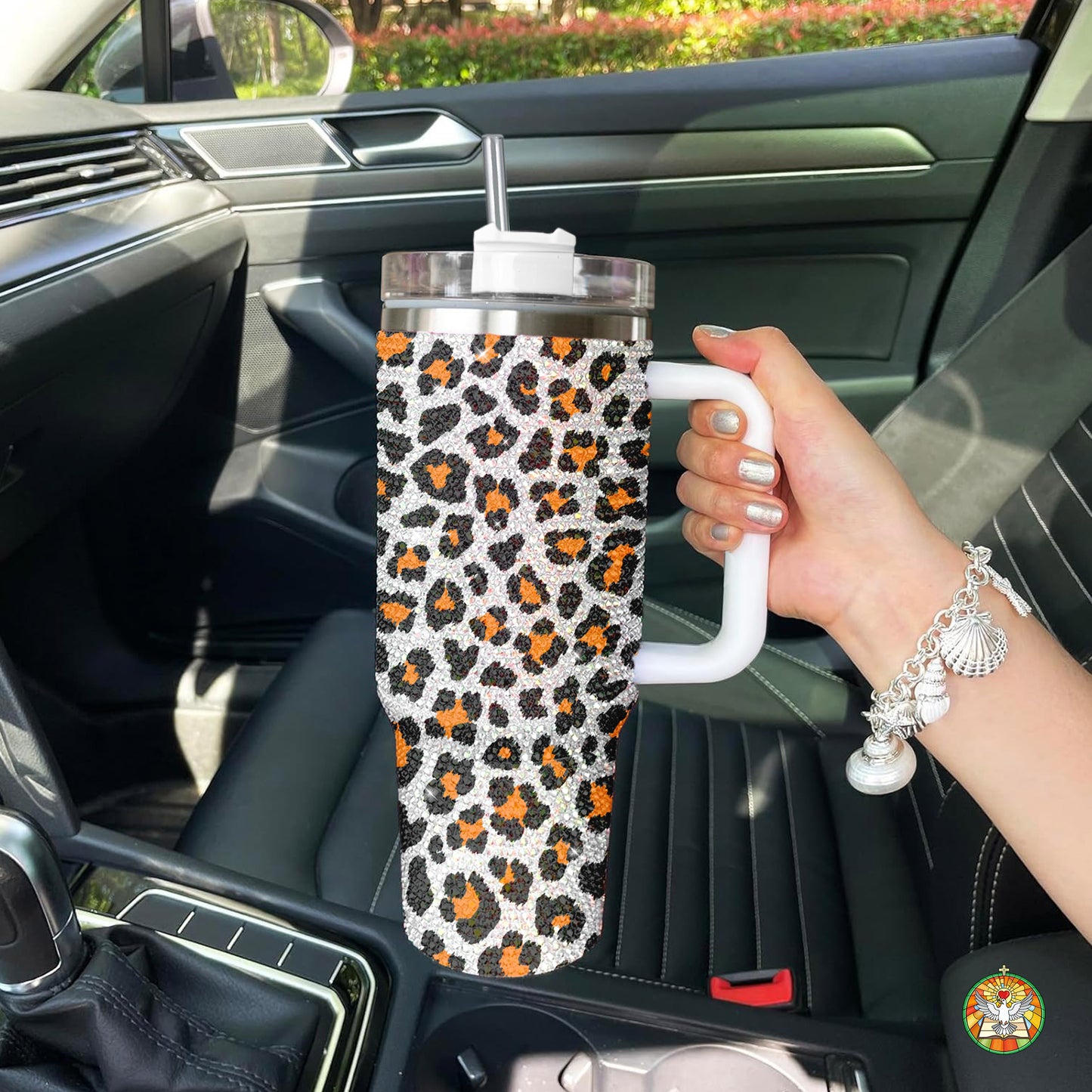 Black Cat Halloween Bling Diamond Tumbler 40oz - Sparkling Spooky Rhinestone Cup