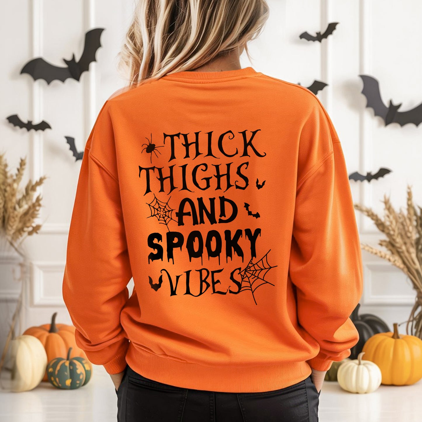 Thick Thighs And Spooky Vibes Halloween T-Shirt Body Positive Confidence Halloween Tee