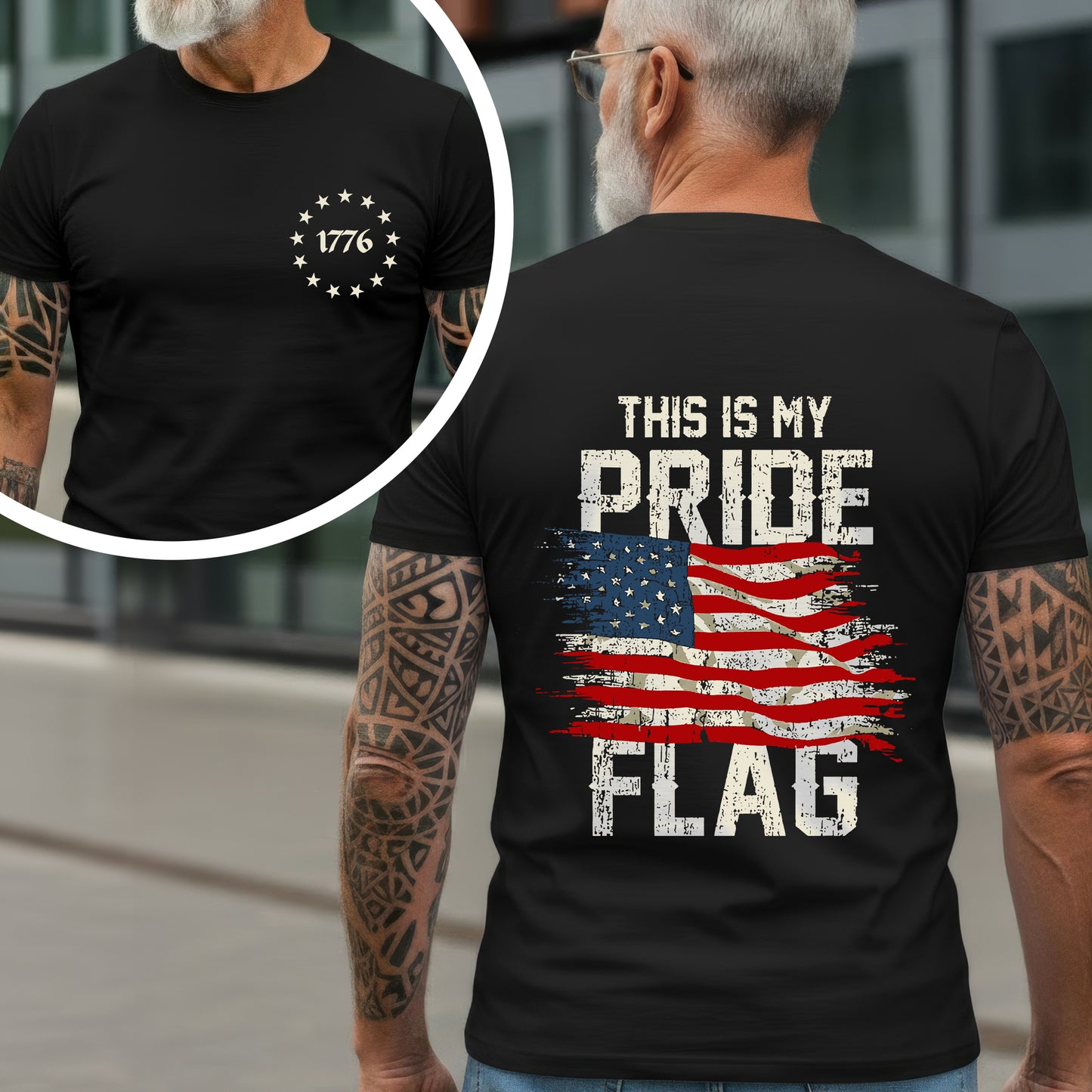This Is My Pride Flag – 1776 Patriotic T-Shirt Two Sides