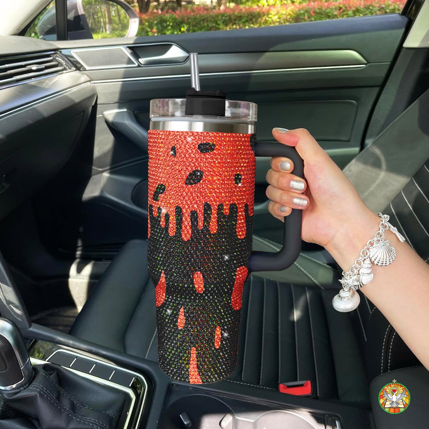 "Bitch" Dripping Bling Diamond Tumbler 40oz - Sparkling Bold Statement Rhinestone Cup