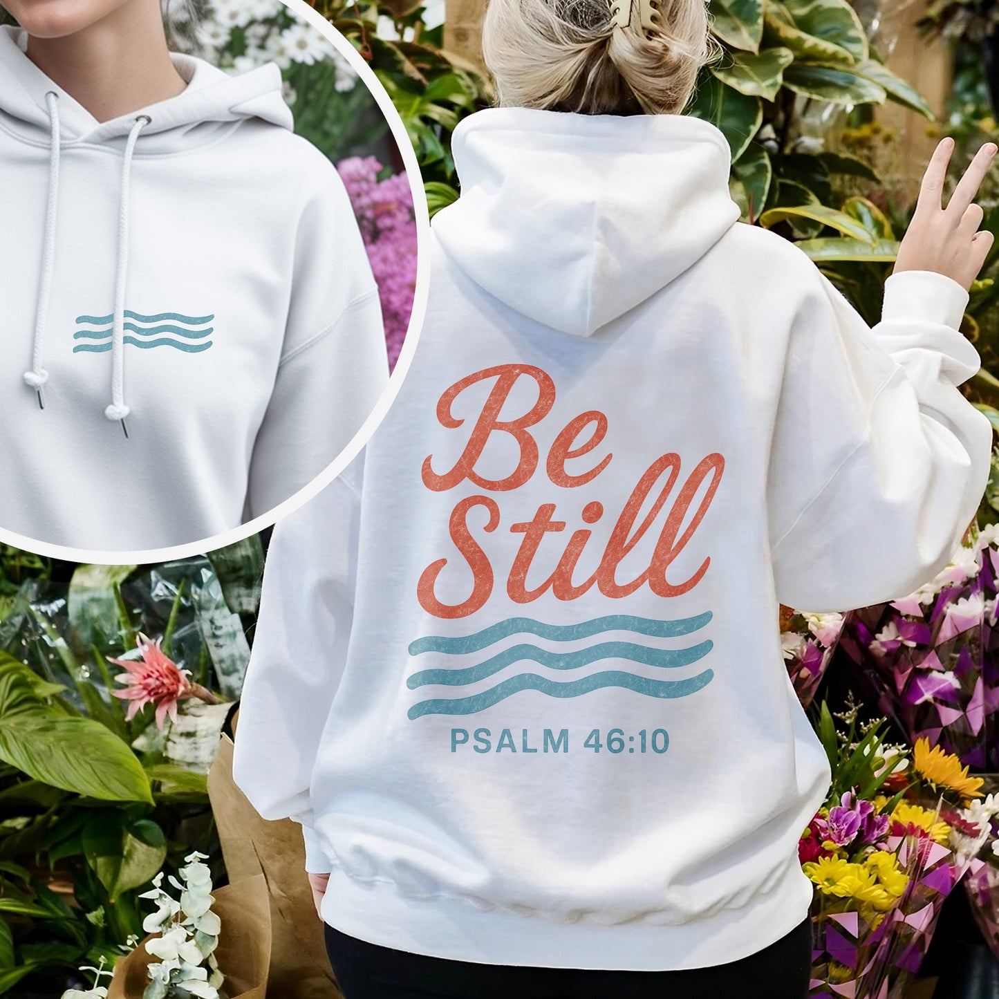 Be Still Psalm 46:10 T-Shirt Two Sides - Finding Peace in God's Presence