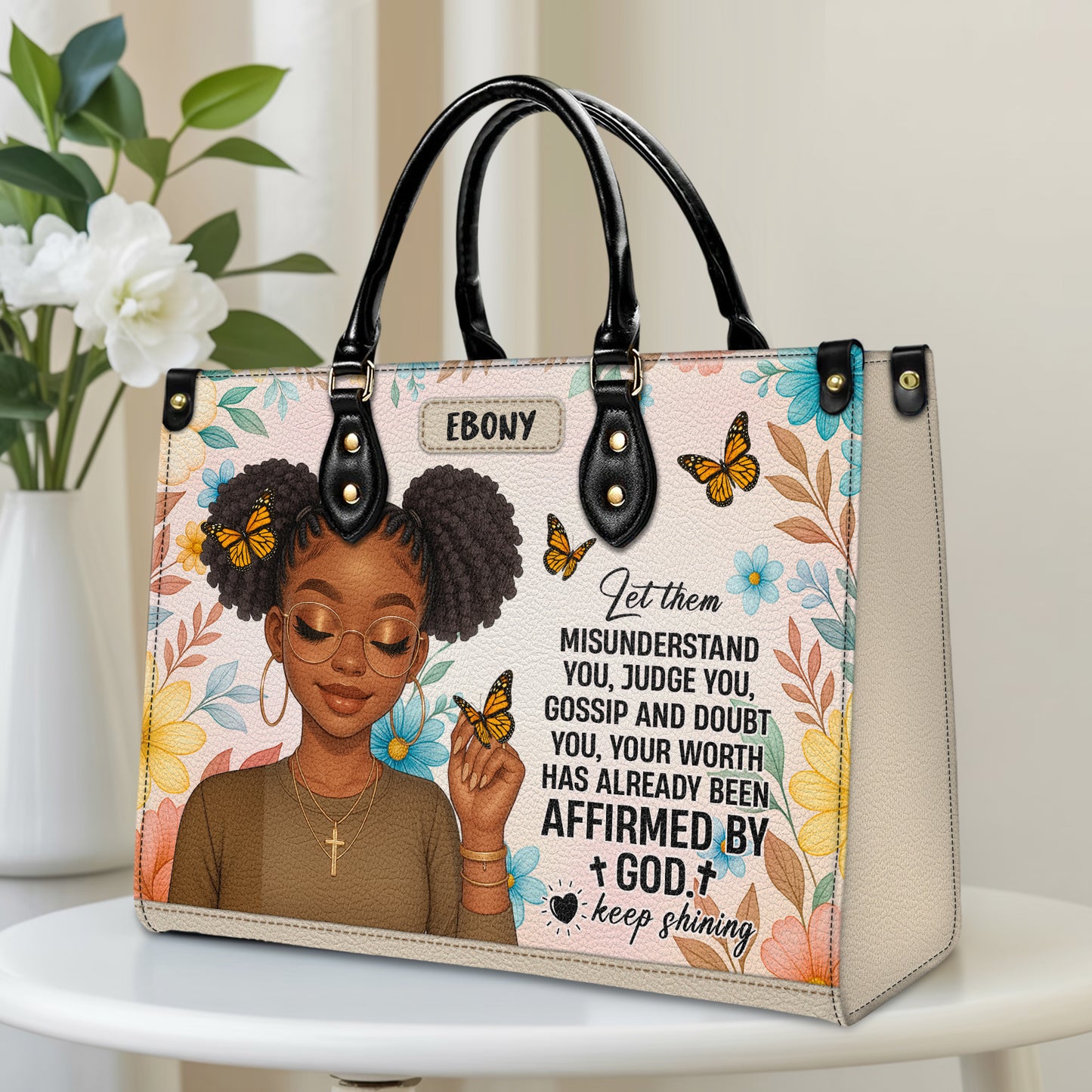 Let Them Misunderstand You Affirmed By God Personalized Leather Handbag