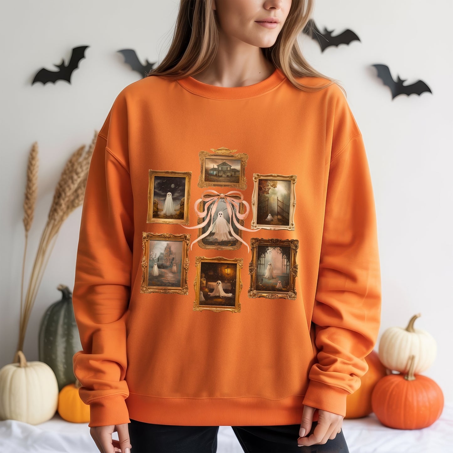 Vintage Ghost Gallery Museum Halloween T-Shirt Artistic Spooky Portrait Collection Aesthetic Tee