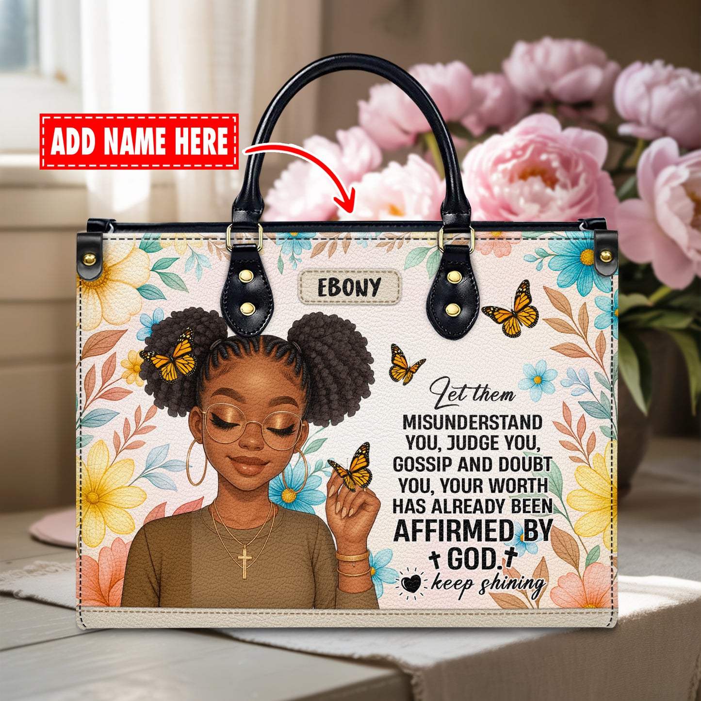 Let Them Misunderstand You Affirmed By God Personalized Leather Handbag