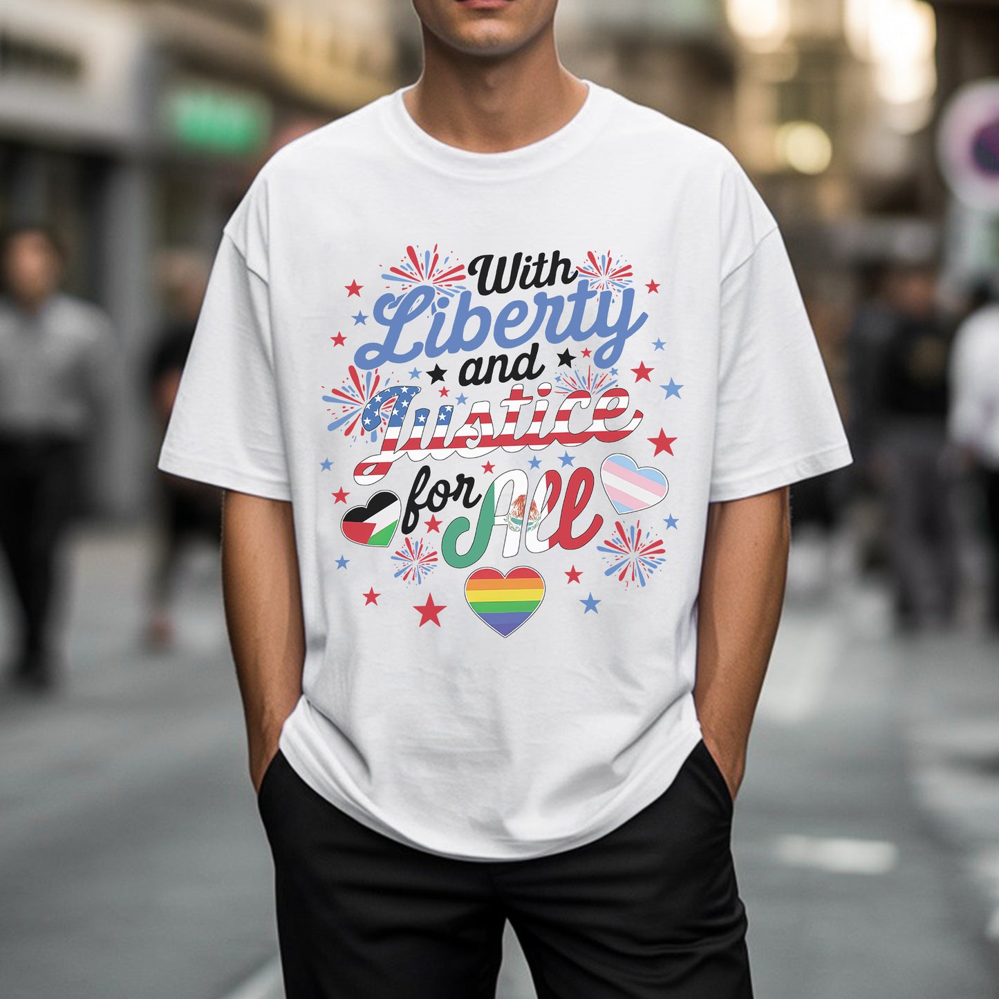 With Liberty and Justice for All T-Shirt - Unity & Equality