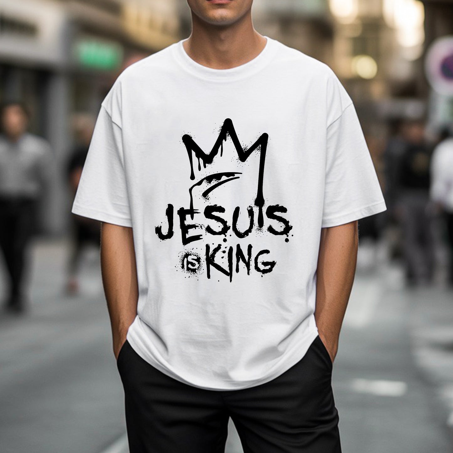 Jesus Is King – Bold Christian Streetwear with Crown Graphic
