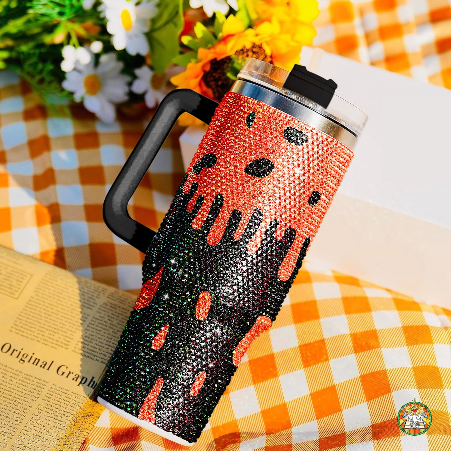 "Bitch" Dripping Bling Diamond Tumbler 40oz - Sparkling Bold Statement Rhinestone Cup