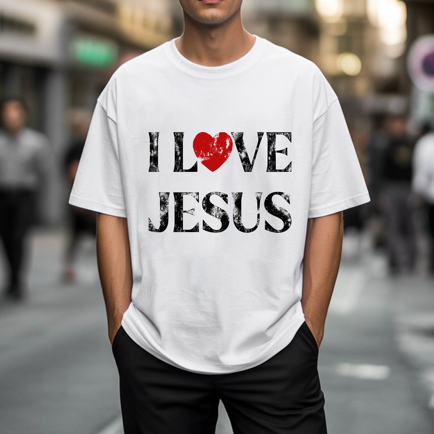 "I Love Jesus" Unisex Distressed Christian T-Shirt | John 3:16 Love Declaration Tee | Faith Guided Life Apparel