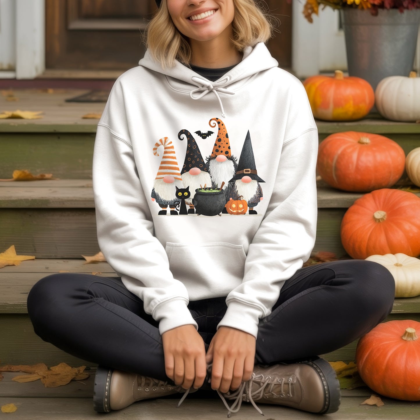 Halloween Gnomes Witch Hats Cute Spooky T-Shirt Adorable Fall Autumn Gnome Squad Tee