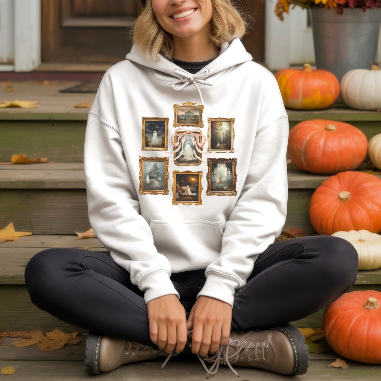 Vintage Ghost Gallery Museum Halloween T-Shirt Artistic Spooky Portrait Collection Aesthetic Tee