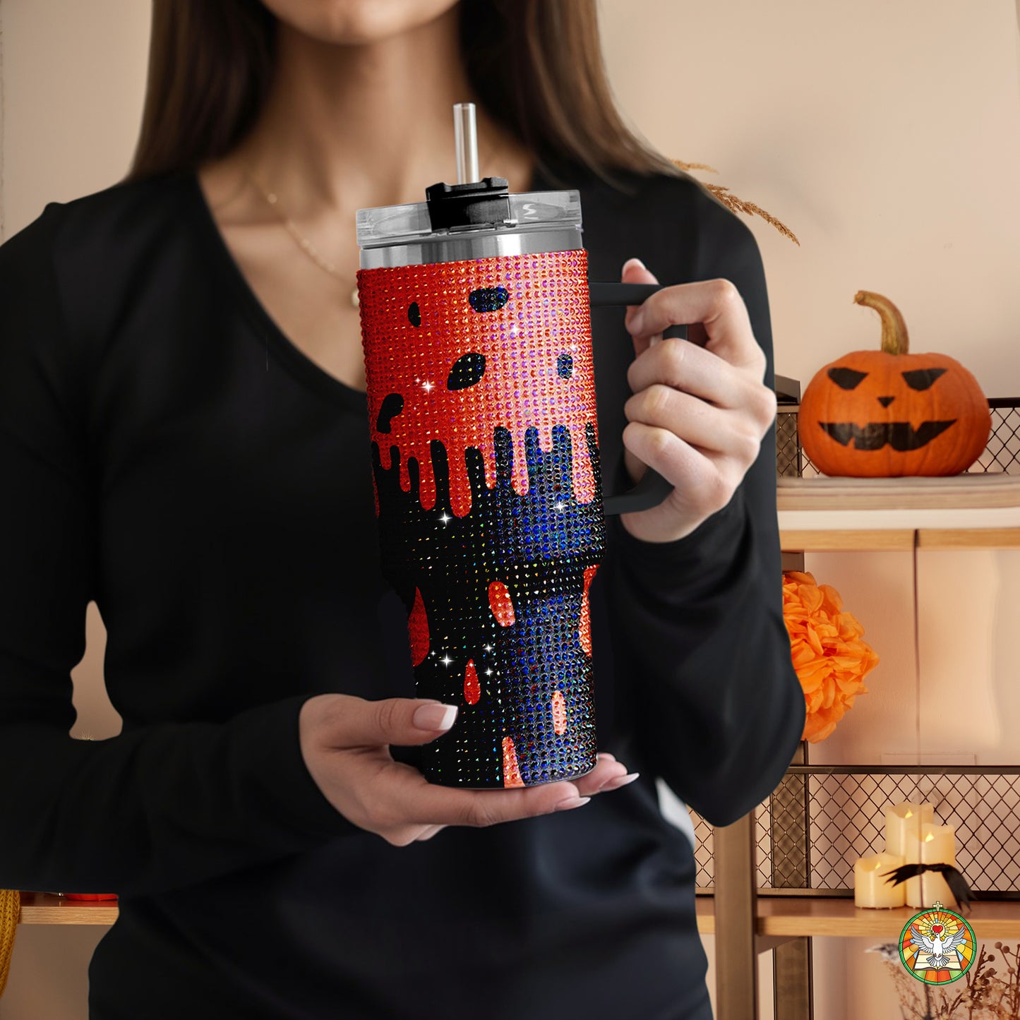 "Bitch" Dripping Bling Diamond Tumbler 40oz - Sparkling Bold Statement Rhinestone Cup