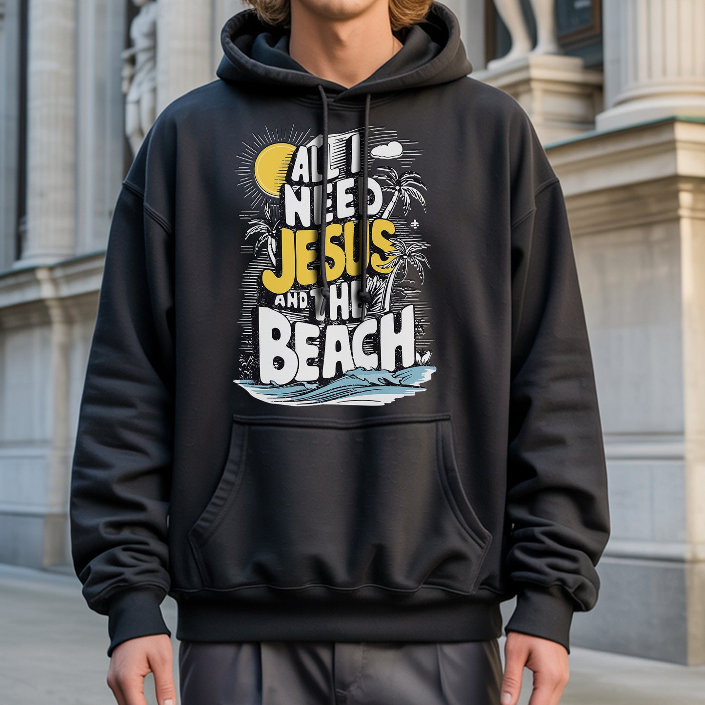 All I Need Jesus And The Beach T-Shirt - Christian Beach Life Declaration