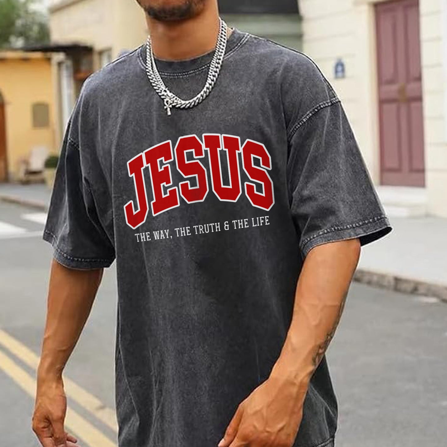 Jesus The Way The Truth & The Life Unisex Vintage Washed T-Shirt - Christian Faith Declaration