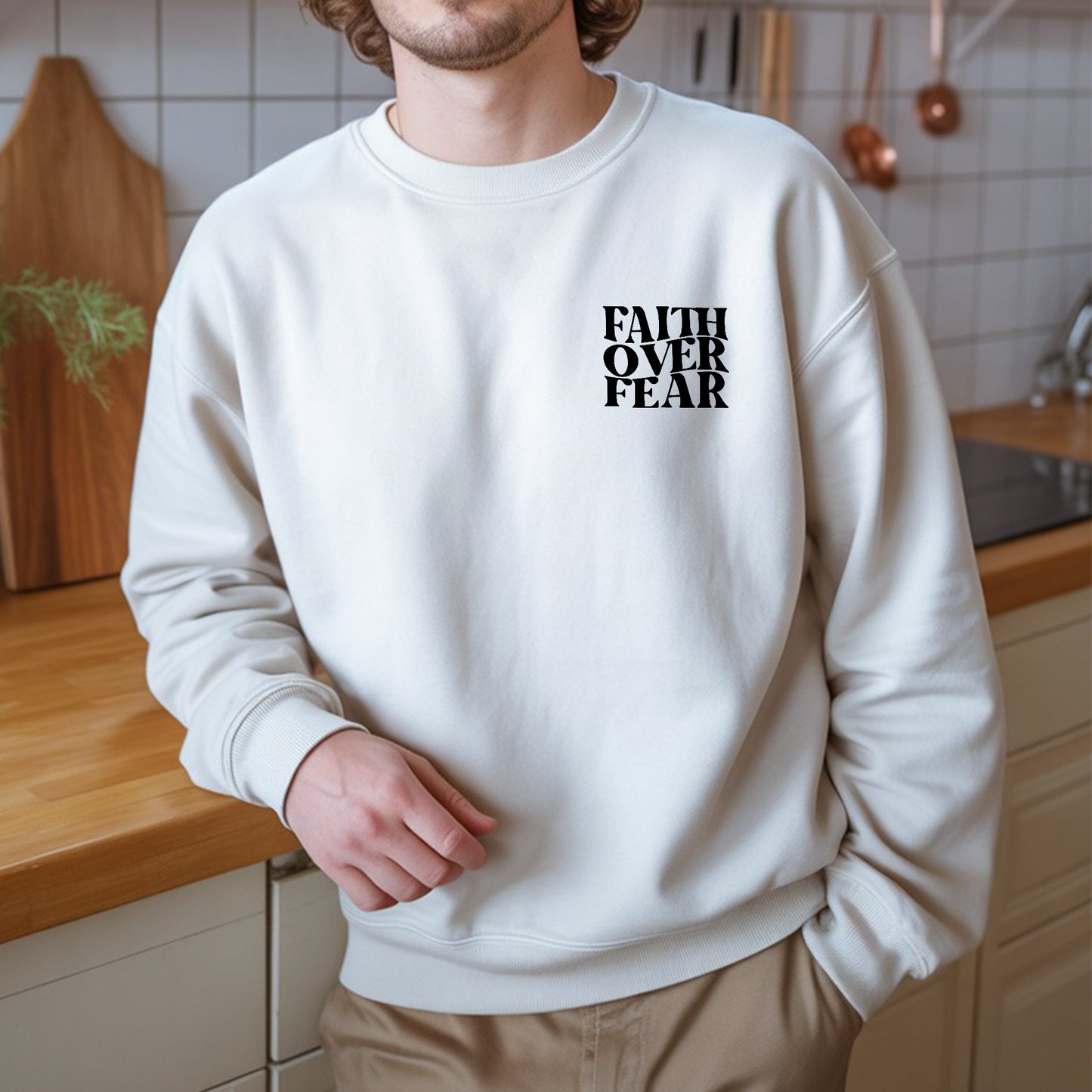 Faith Over Fear Christian T-Shirt Two Sides with Psalms 118:6 | Faith Guided Life Apparel
