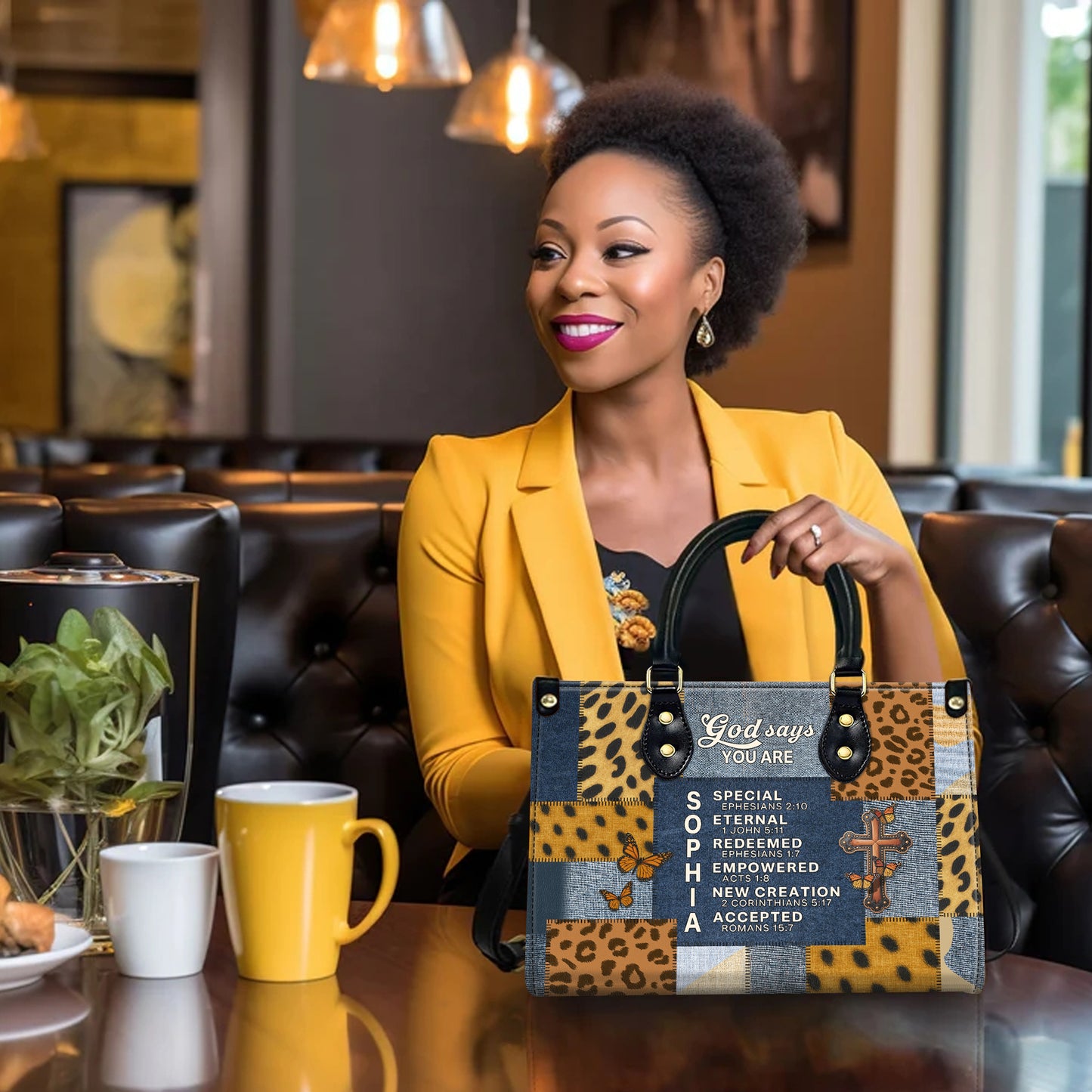 God Says You Are Special Eternal Redeemed Empowered New Creation Accepted Personalized Leather Handbag