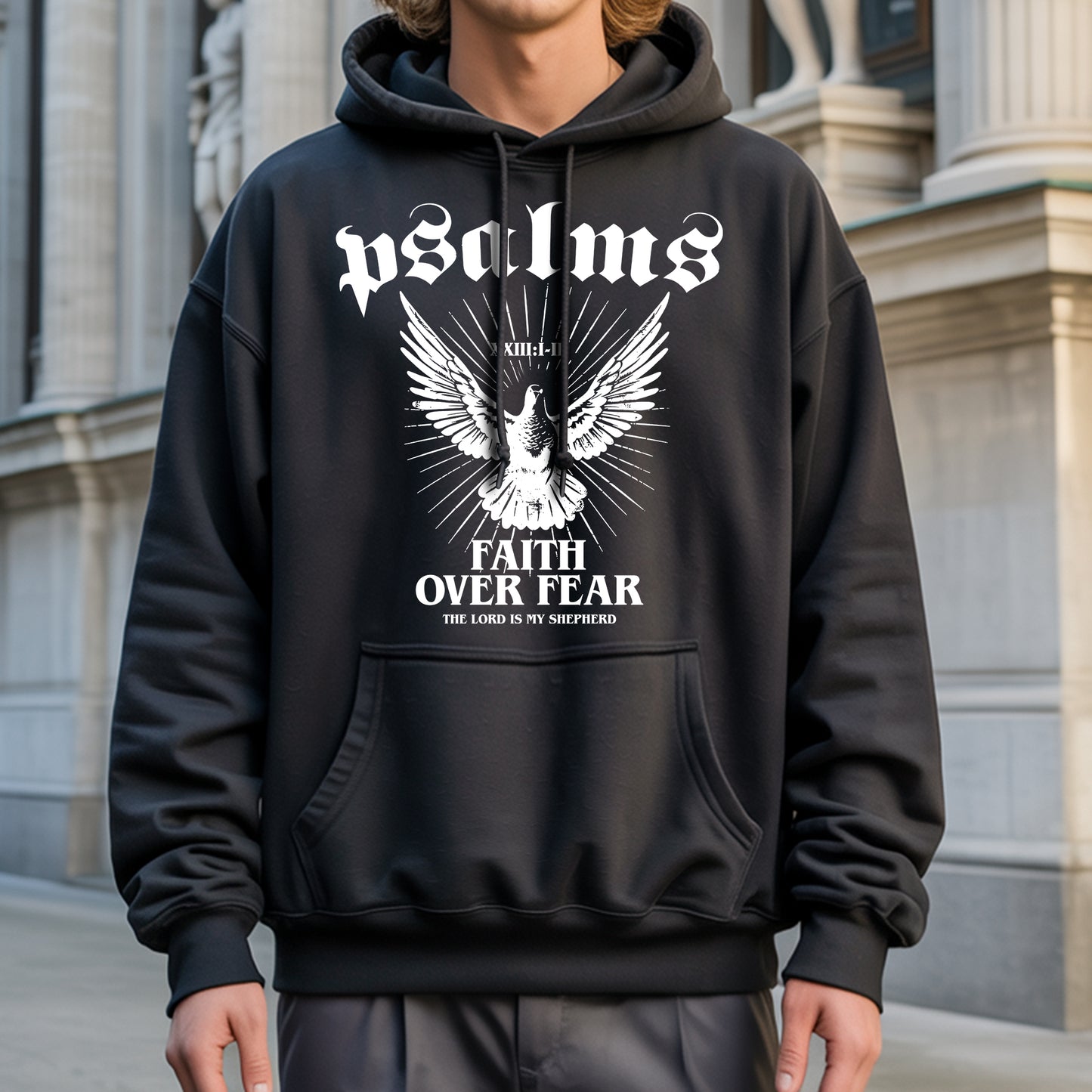 "Psalms Faith Over Fear" Eagle Wings Christian T-Shirt | Faith Guided Life Apparel