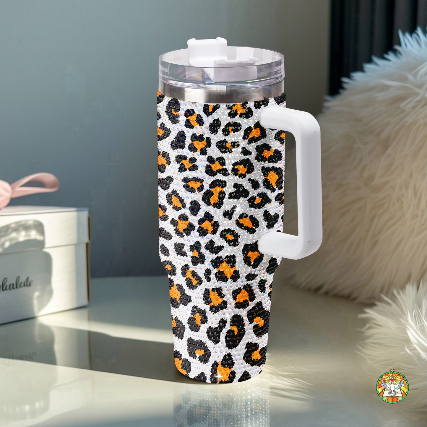Black Cat Halloween Bling Diamond Tumbler 40oz - Sparkling Spooky Rhinestone Cup