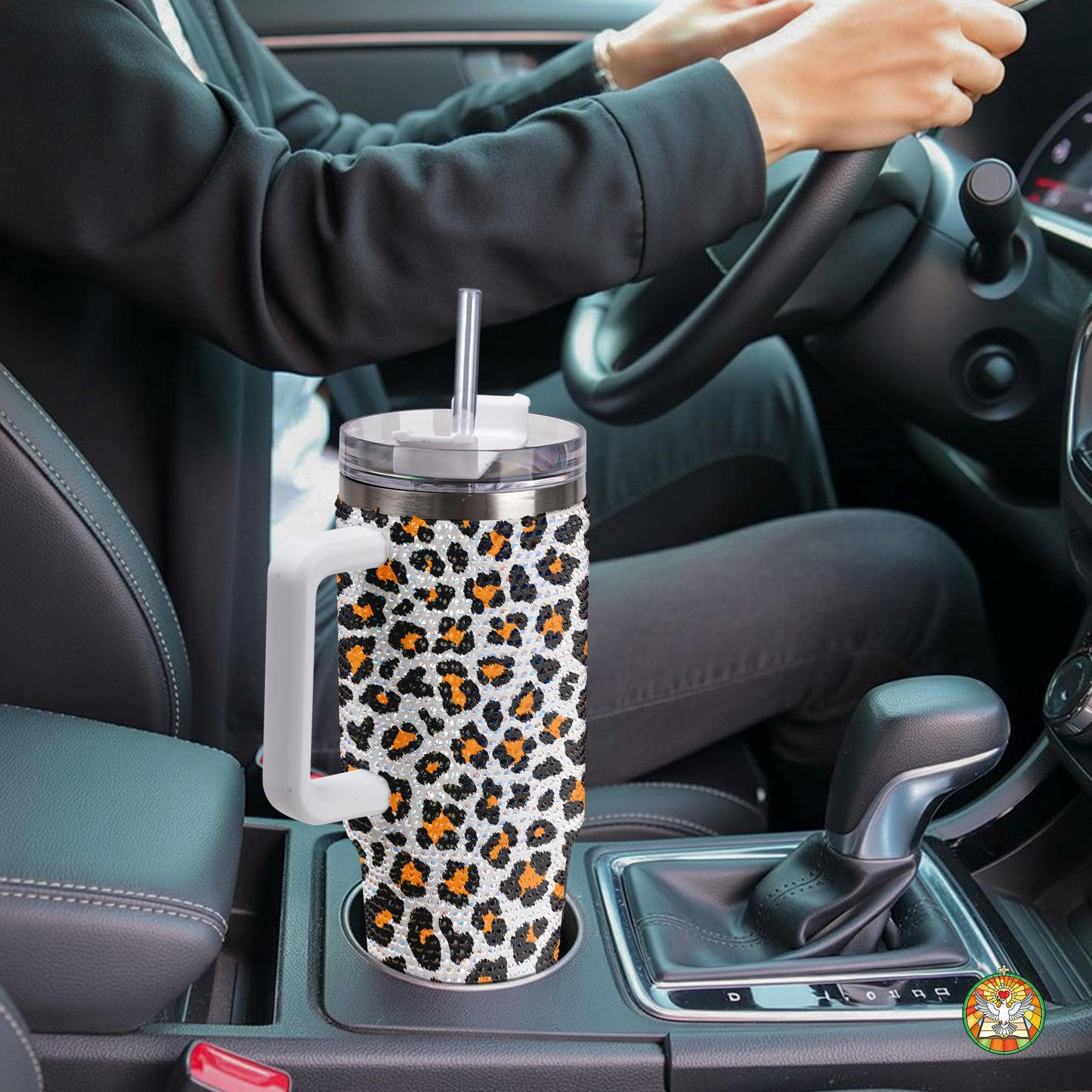 Black Cat Halloween Bling Diamond Tumbler 40oz - Sparkling Spooky Rhinestone Cup