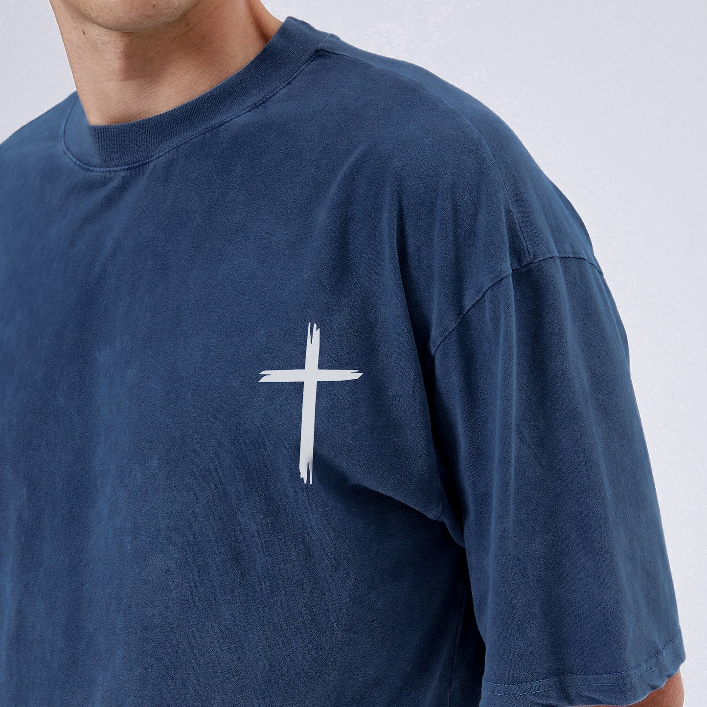 "Holy Holy Holy" Unisex Mineral Wash Christian T-Shirt Two Sides | Isaiah 6:3 Vintage Washed Cotton Tee | Faith Guided Life Apparel
