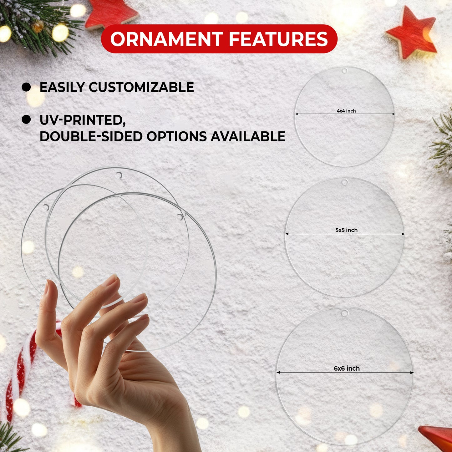 Stained Glass Santa Claus Holographic Christmas Ornament | Festive Holiday Keepsake | Jolly Tree Decoration