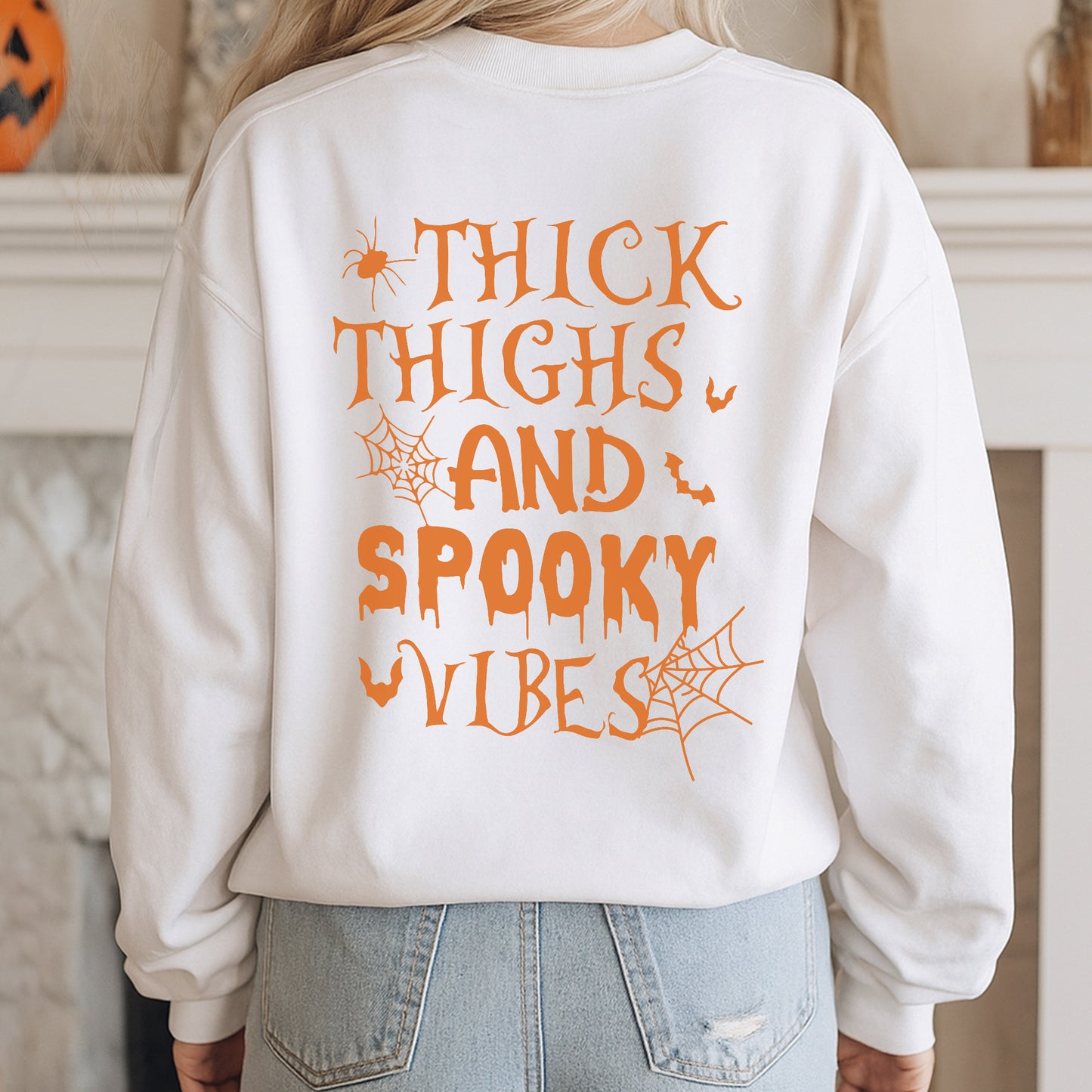 Thick Thighs And Spooky Vibes Halloween T-Shirt Body Positive Confidence Halloween Tee
