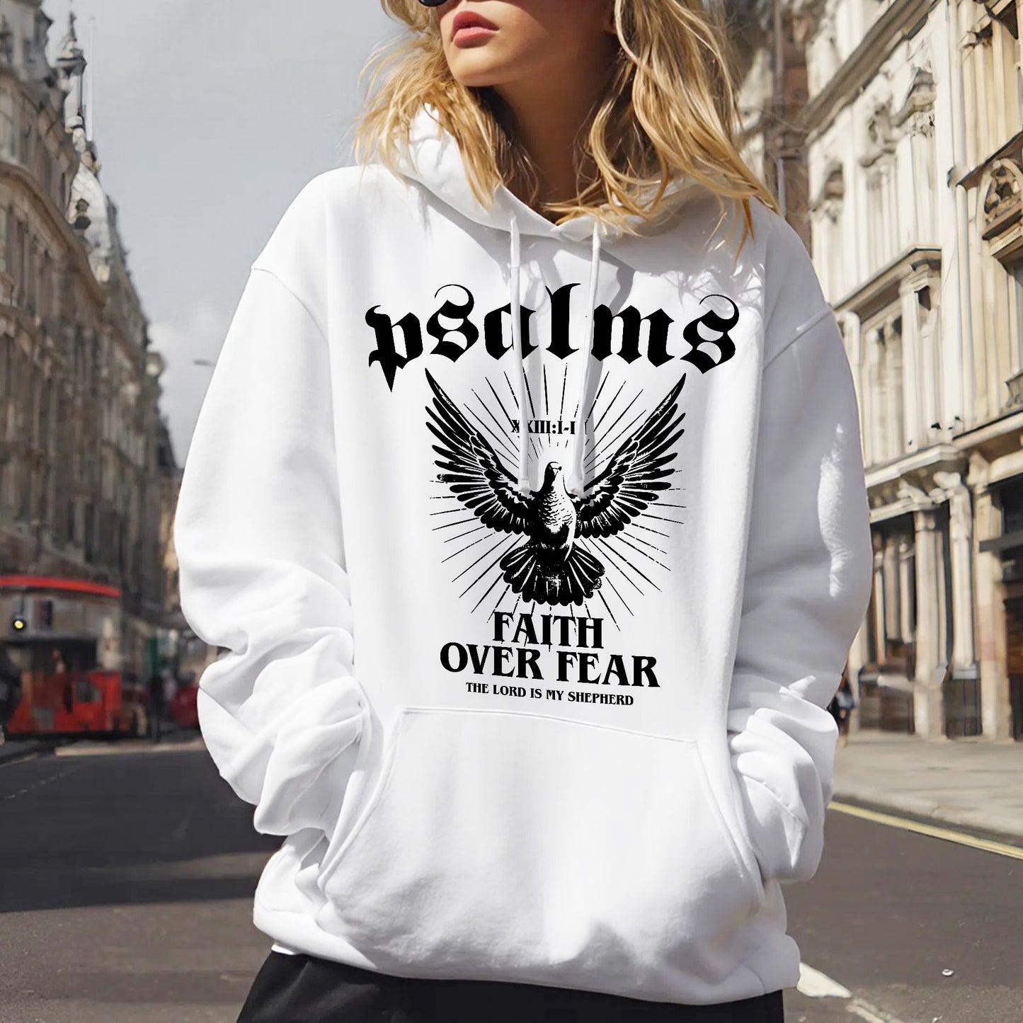 "Psalms Faith Over Fear" Eagle Wings Christian T-Shirt | Faith Guided Life Apparel