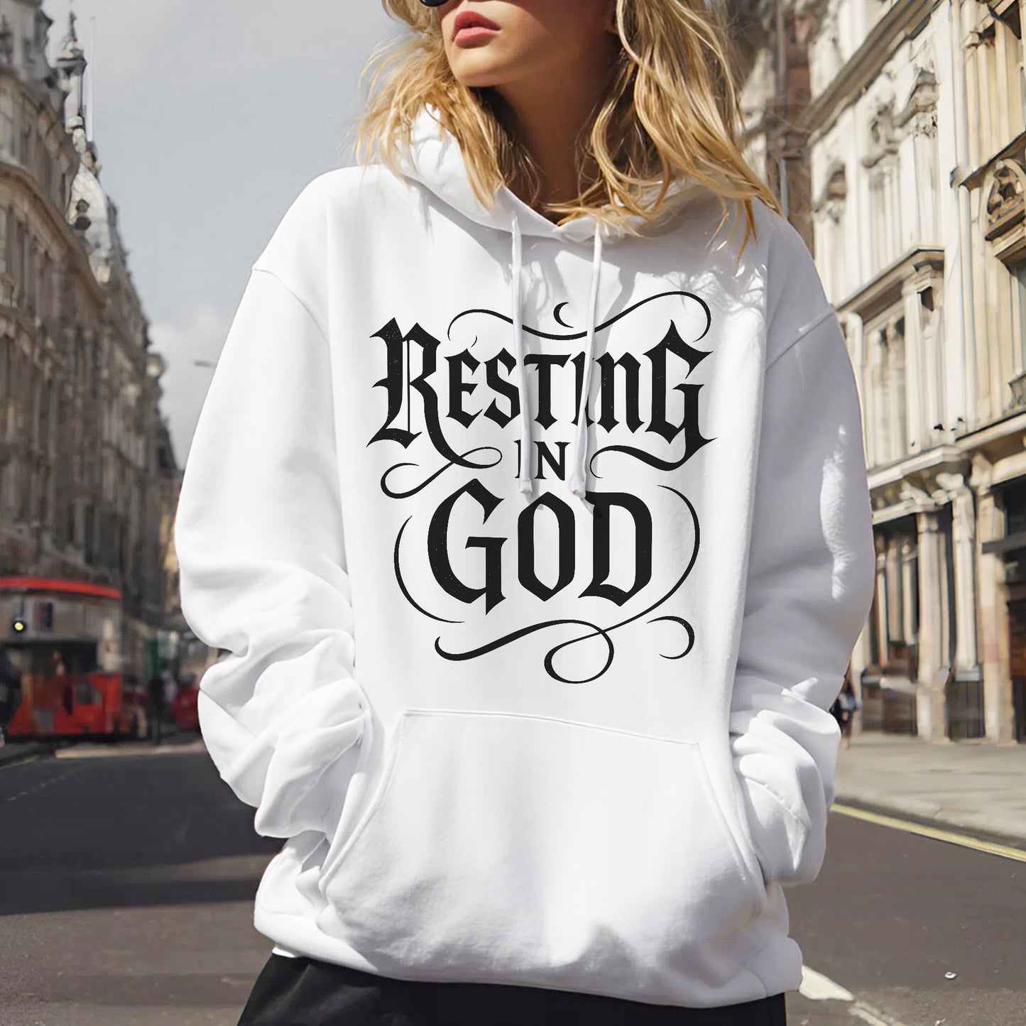 Resting In God Gothic Style T-Shirt - Bold Christian Peace Declaration