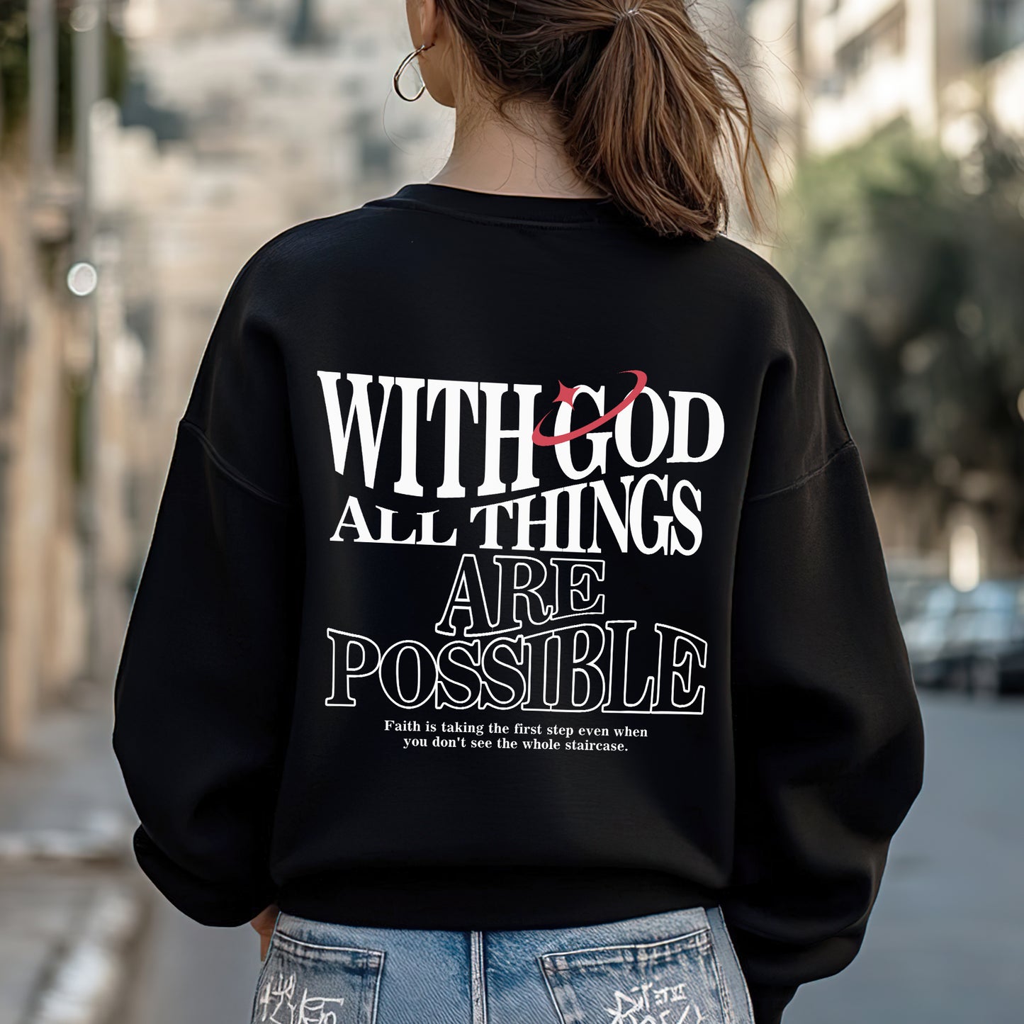 "With God All Things Are Possible" Unisex Christian T-Shirt Two Sides | Matthew 19:26 Faith Declaration Tee | Faith Guided Life Apparel