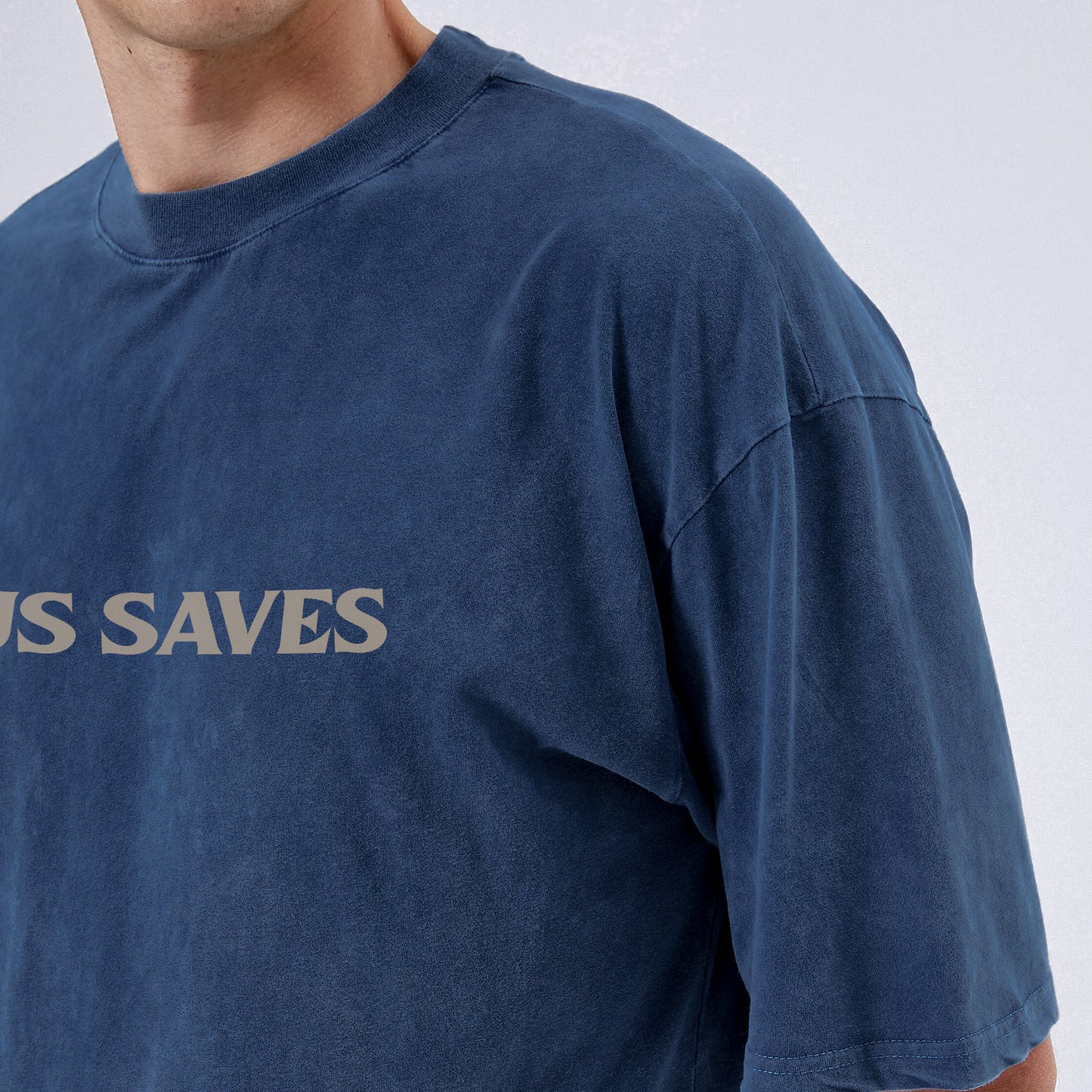 "Jesus Saves / There's Power In The Name Of Jesus" Unisex Vintage Washed Christian T-Shirt Two Sides | Acts 4:12 Salvation Declaration Tee | Faith Guided Life Apparel