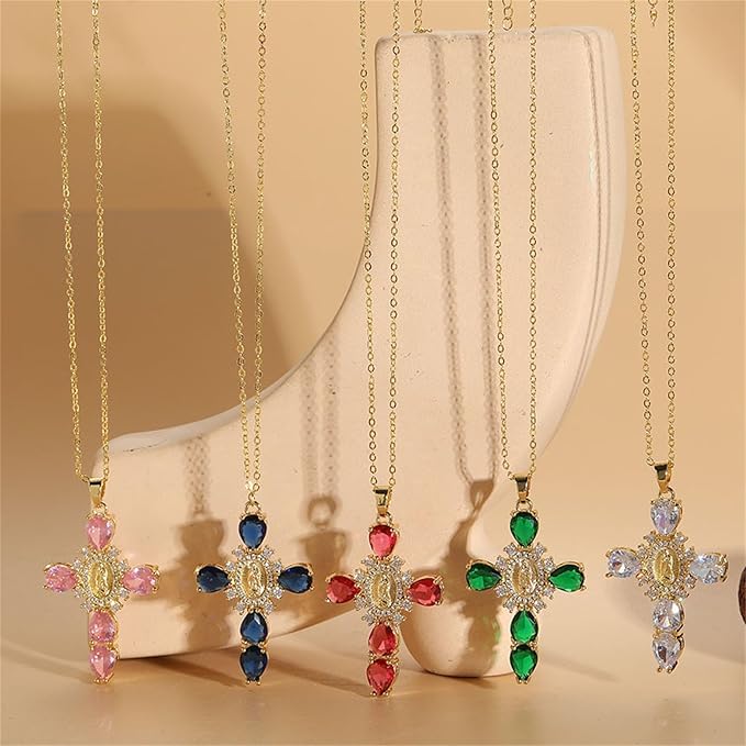 Rainbow Faith Cross Necklace