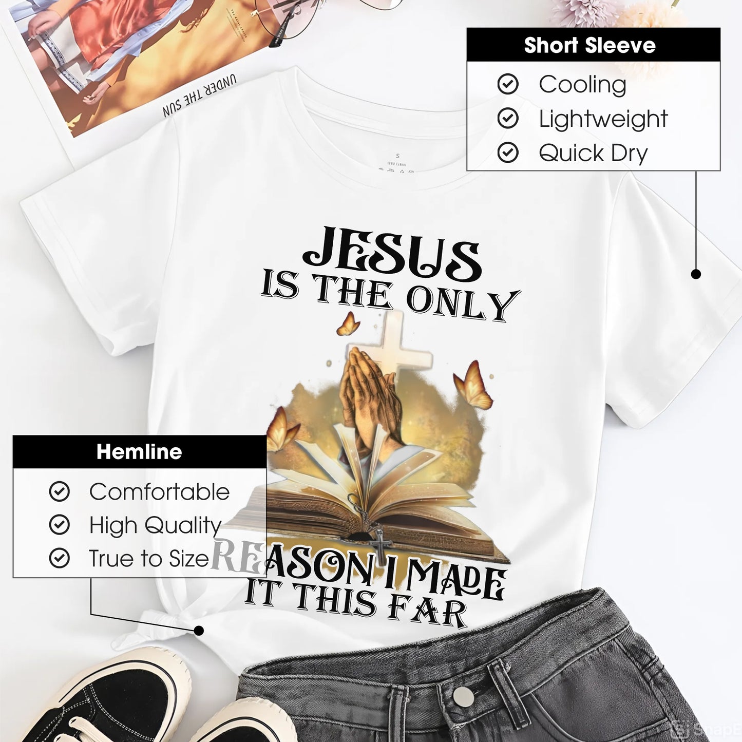 Jesus Is The Only Reason I Made It This Far T-Shirt - Testimony of Grace