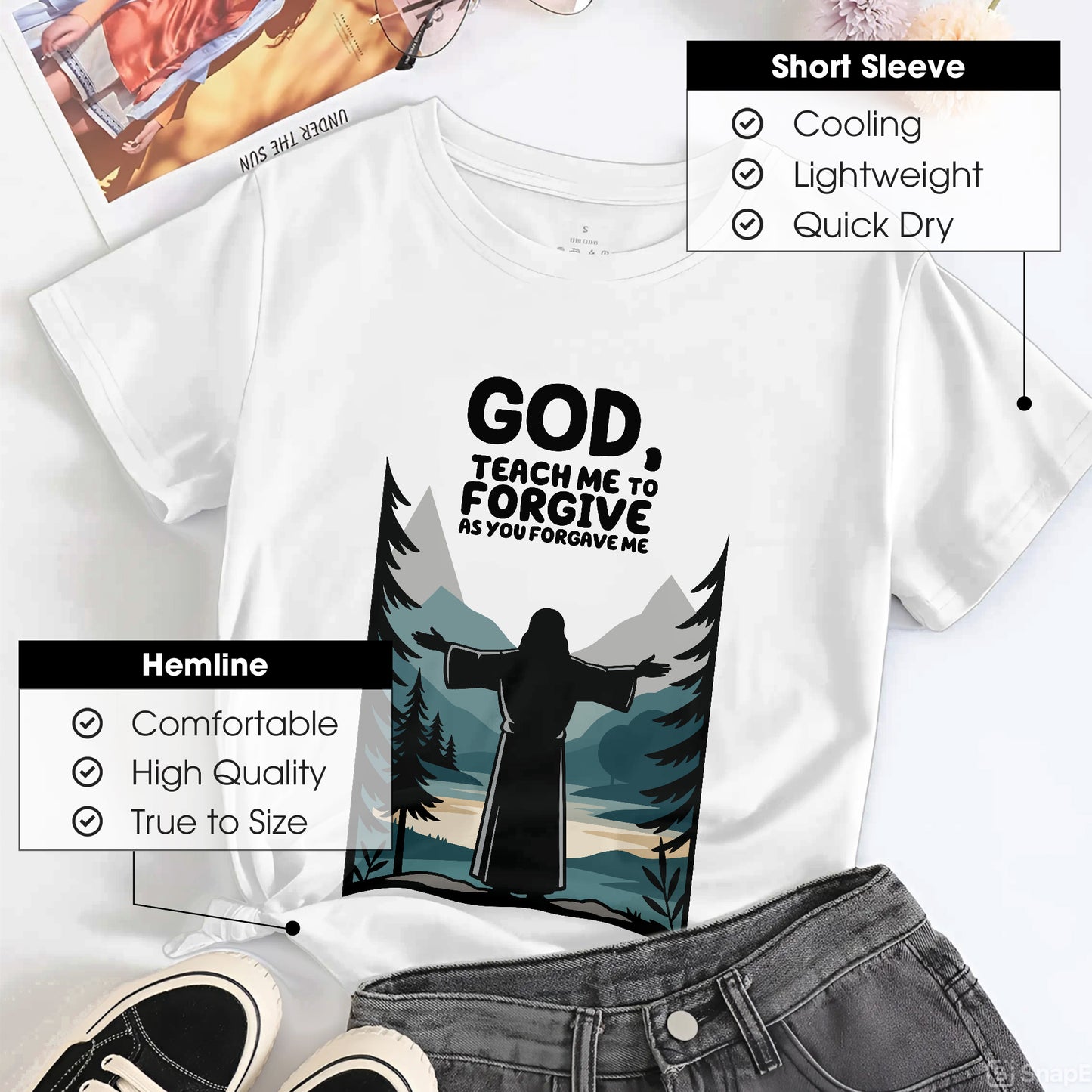 God, Teach Me To Forgive As You Forgive Me T-Shirt - Christian Forgiveness Prayer Declaration