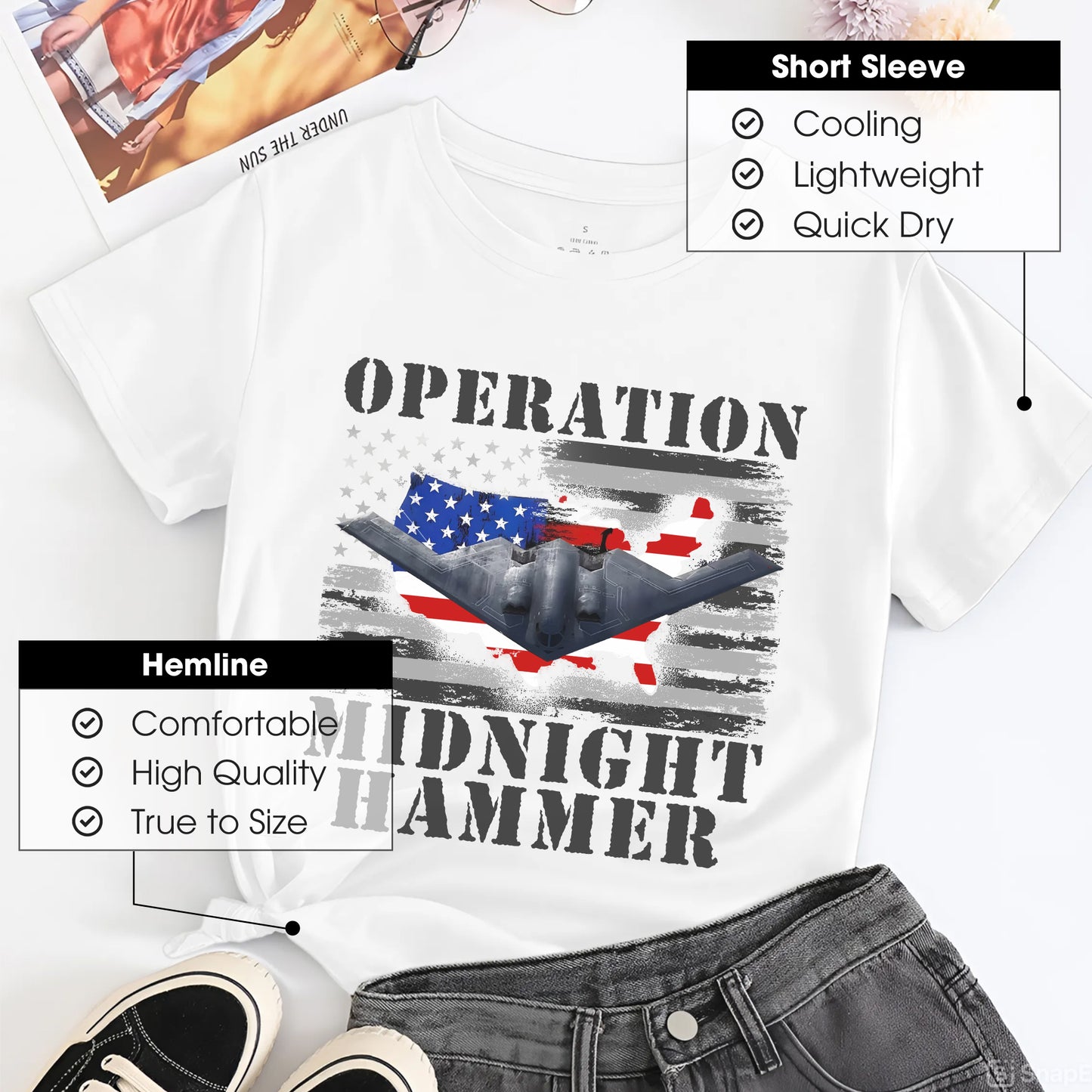 Operation Midnight Hammer Patriotic Christian T-Shirt | God Bless America Military Tribute
