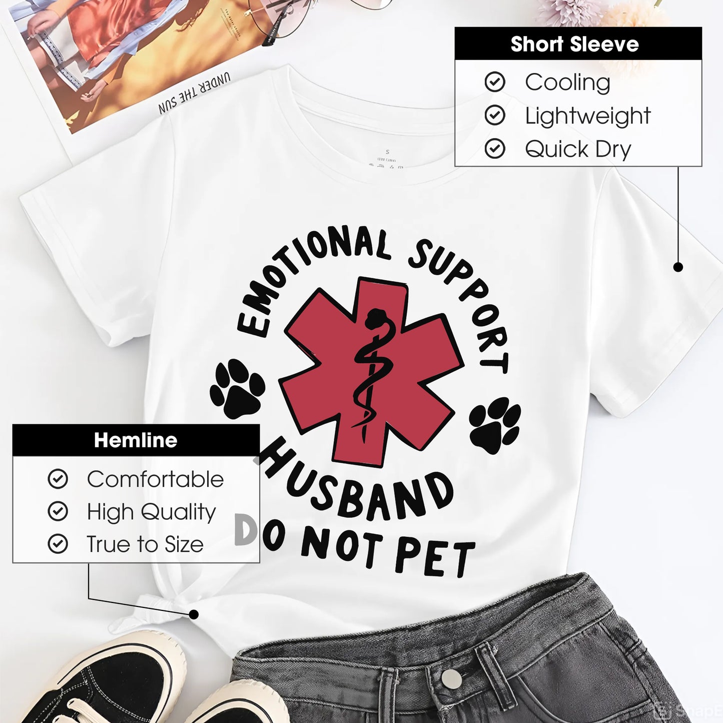 Emotional Support Husband T-Shirt - Do Not Pet