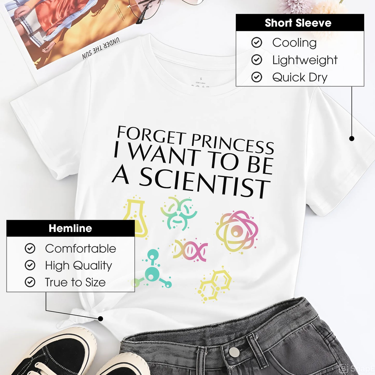 Forget Princess I Want To Be A Scientist T-Shirt - STEM Empowerment