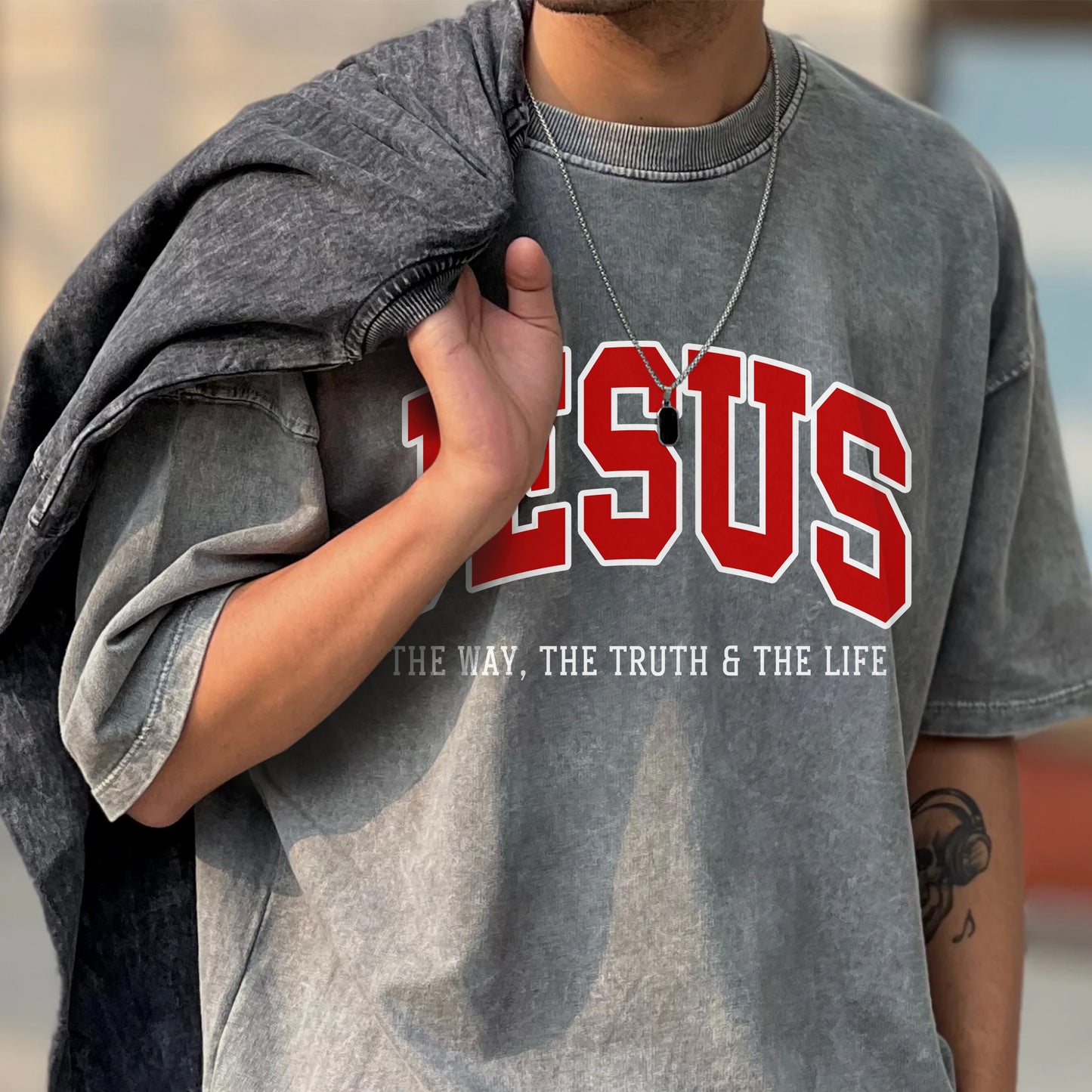 Jesus The Way The Truth & The Life Unisex Vintage Washed T-Shirt - Christian Faith Declaration