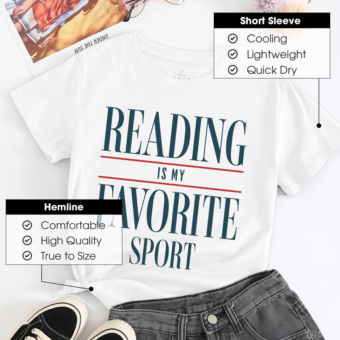 Reading Is My Favorite Sport T-Shirt - Book Lover Declaration