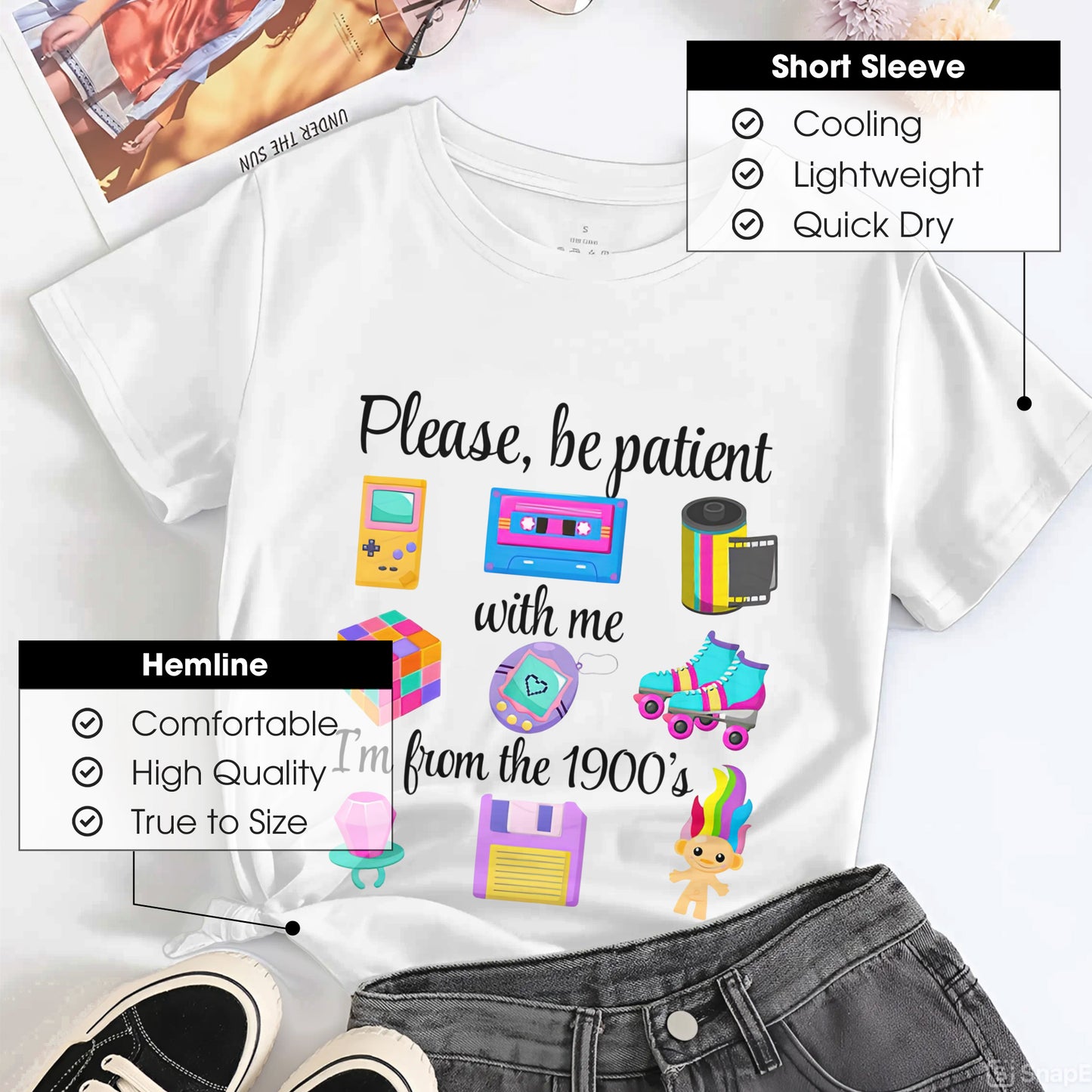 Please Be Patient With Me I'm From The 1900's Retro Nostalgia T-Shirt Millennial Gen X Vintage Tee