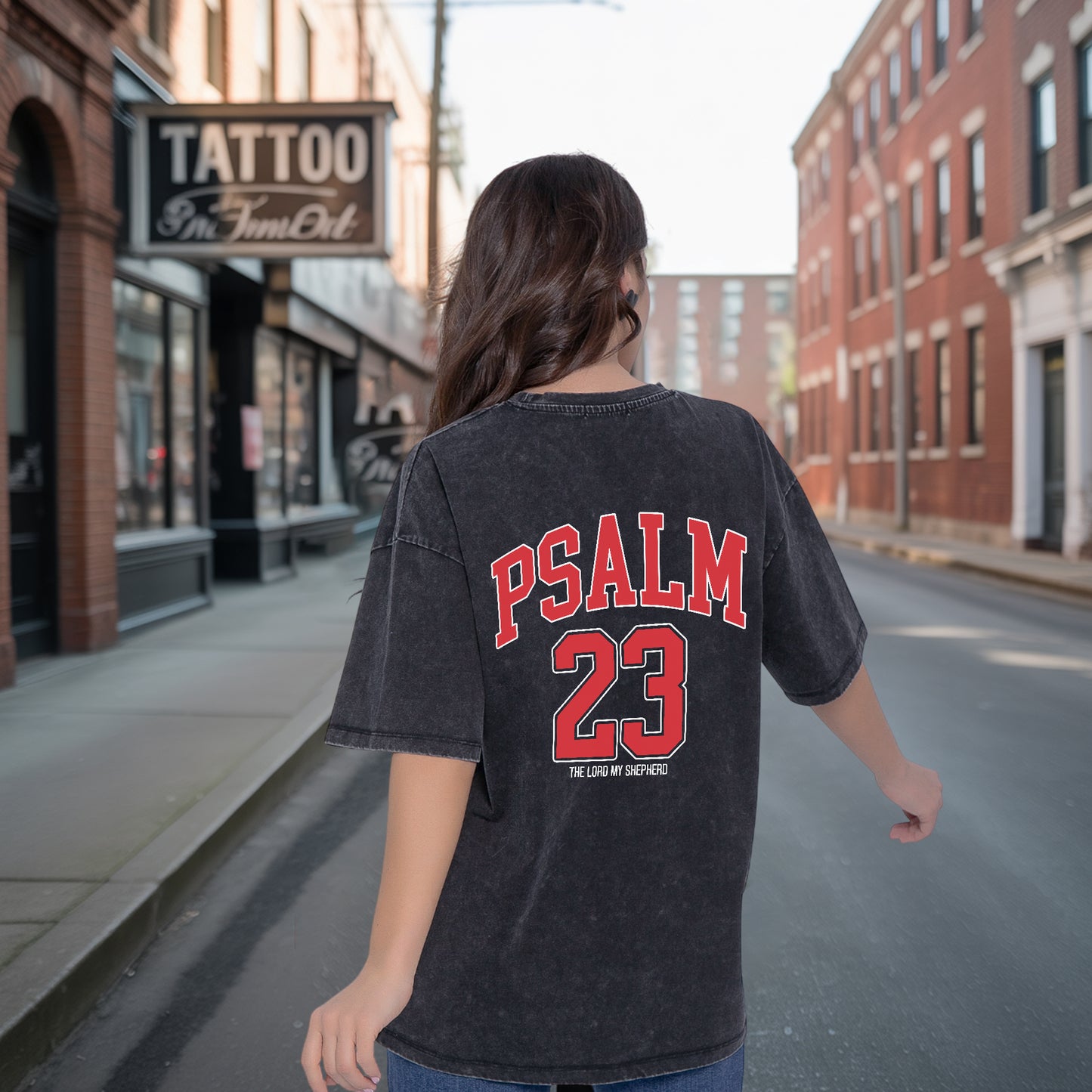 Yahweh Psalm 23 Two Sides Unisex Vintage Washed T-Shirt - The Lord My Shepherd Declaration