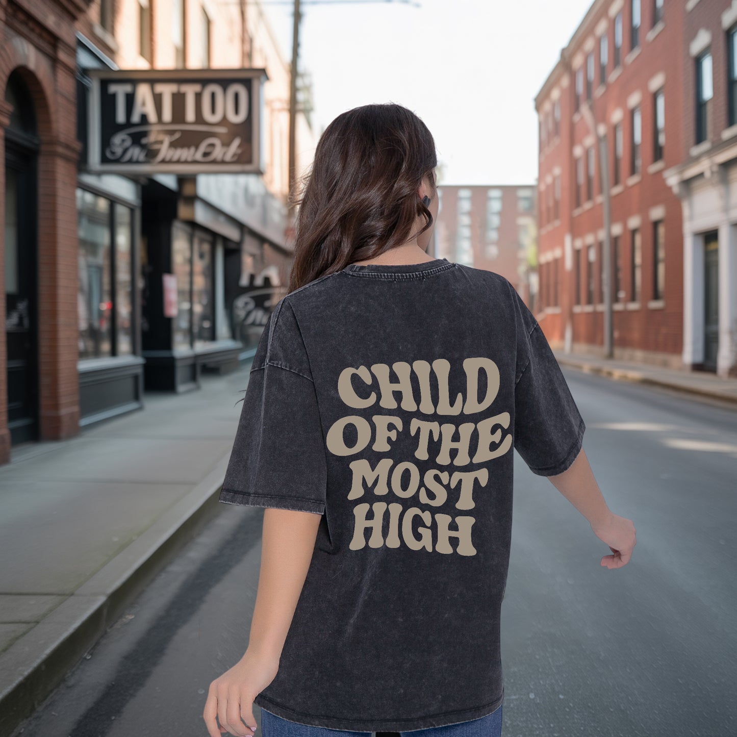 "Child Of The Most High" Unisex Vintage Washed Christian T-Shirt Two Sides | Psalm 82:6 Identity Declaration Tee | Faith Guided Life Apparel