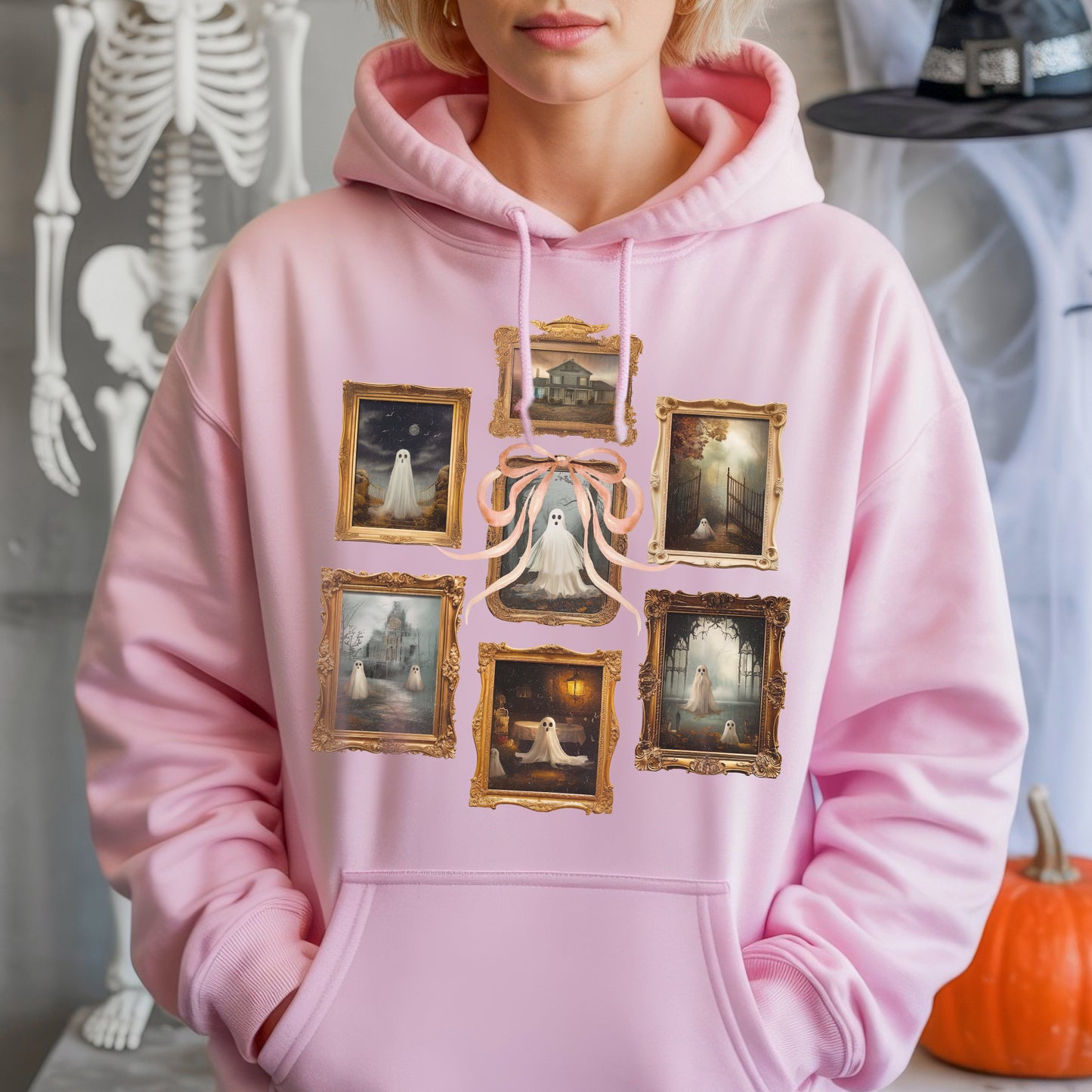 Vintage Ghost Gallery Museum Halloween T-Shirt Artistic Spooky Portrait Collection Aesthetic Tee