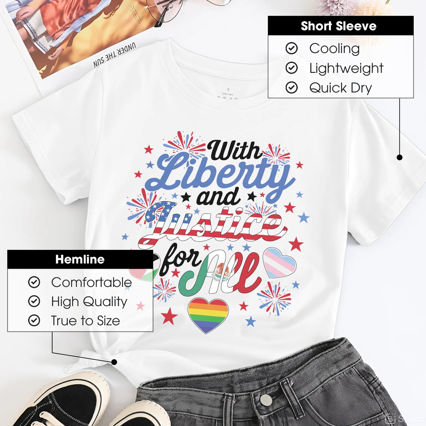 With Liberty and Justice for All T-Shirt - Unity & Equality
