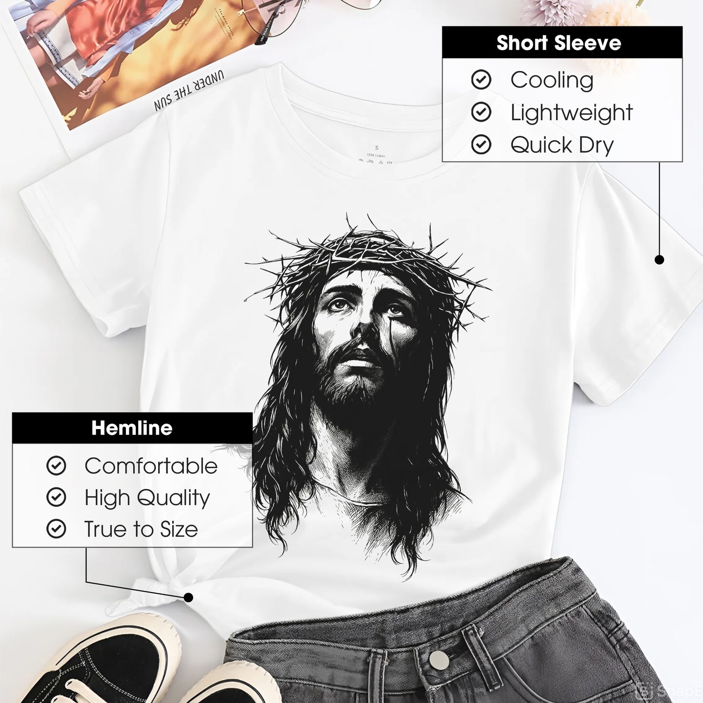 "Jesus Crown of Thorn" Unisex Style Christian T-Shirt | Matthew 27:29 Sacrifice Declaration Tee | Faith Guided Life Apparel