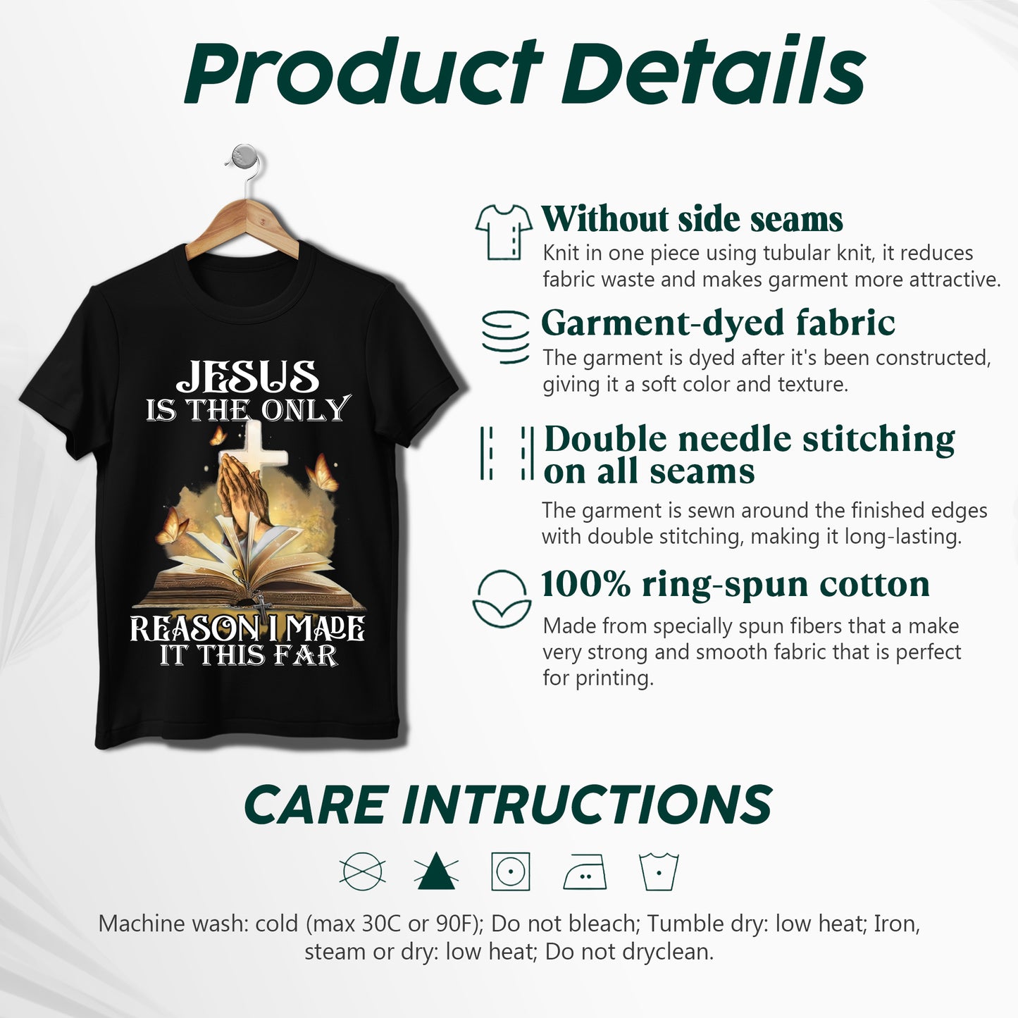 Jesus Is The Only Reason I Made It This Far T-Shirt - Testimony of Grace