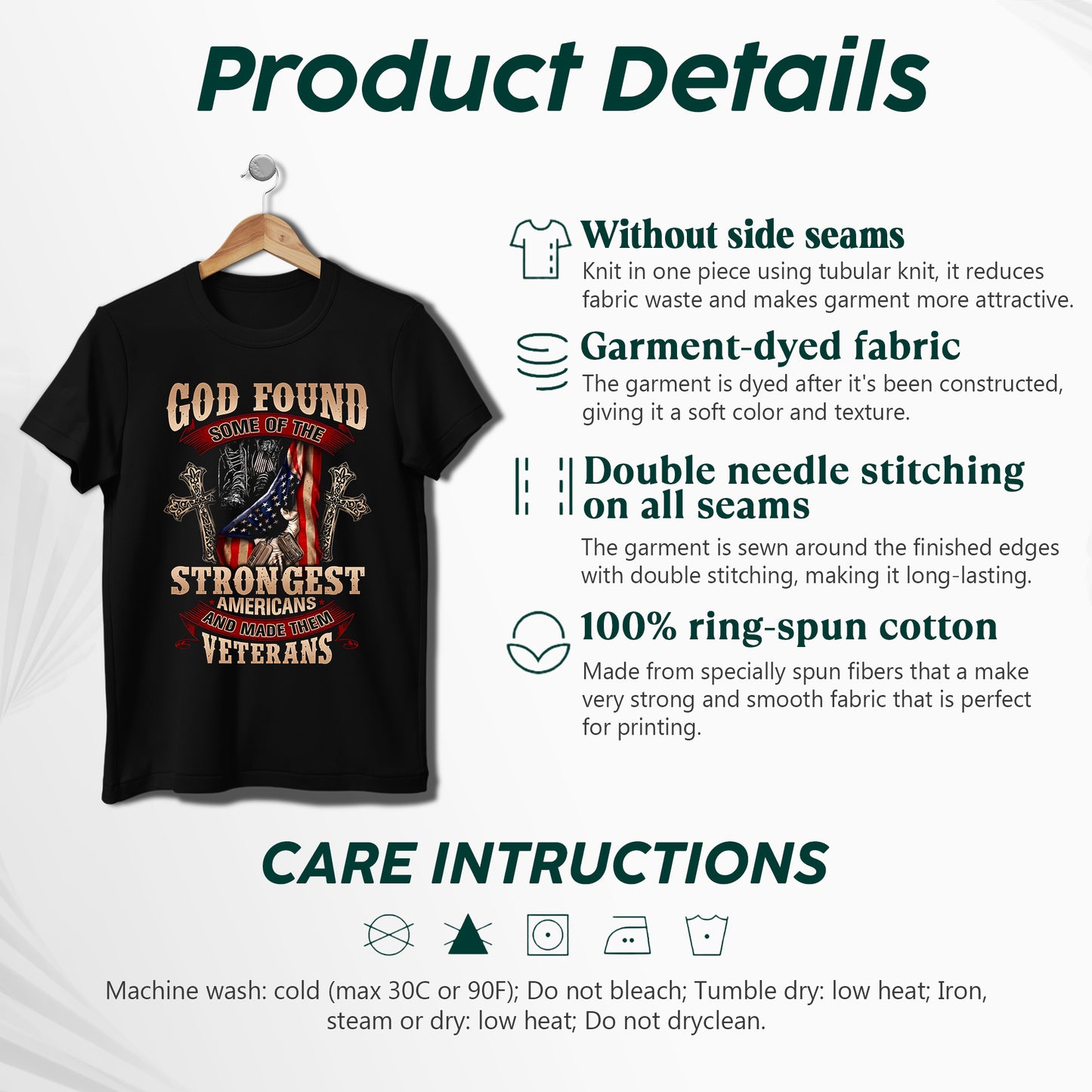 God Found Some of the Strongest Americans Veteran T-Shirt