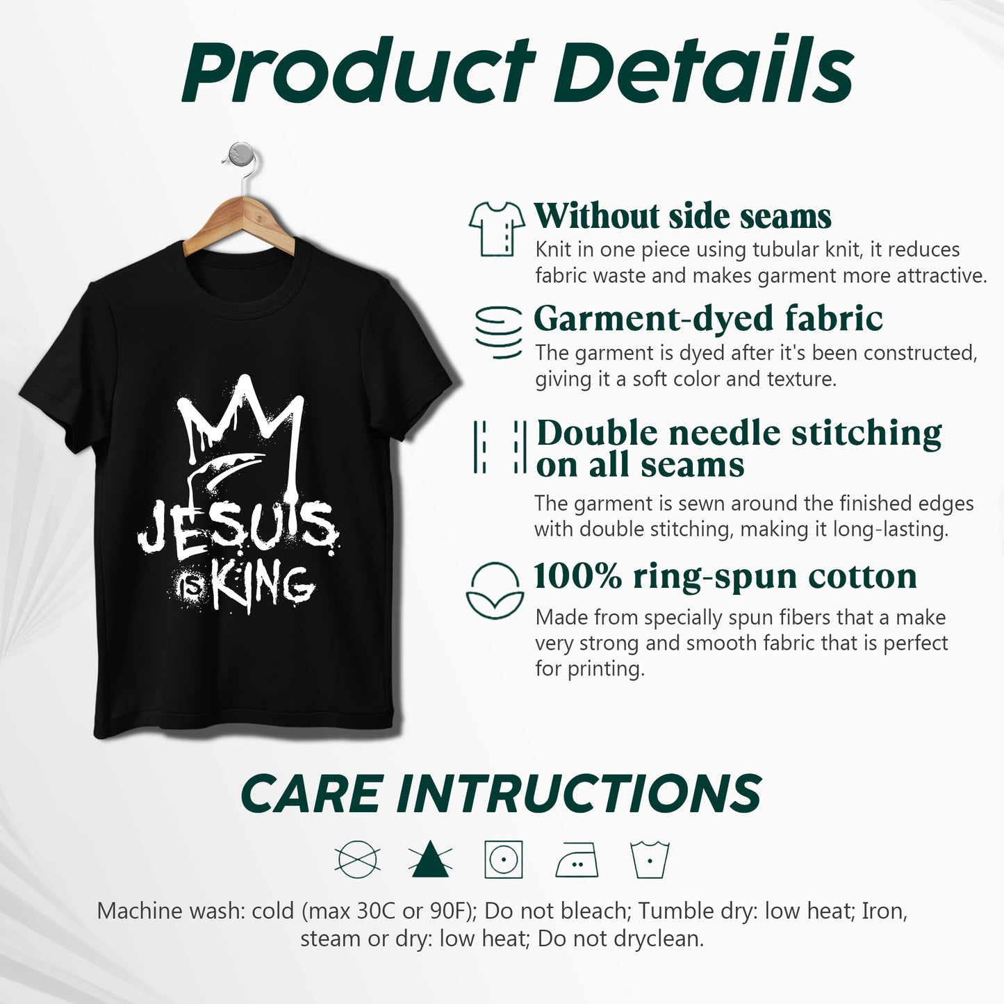 Jesus Is King – Bold Christian Streetwear with Crown Graphic