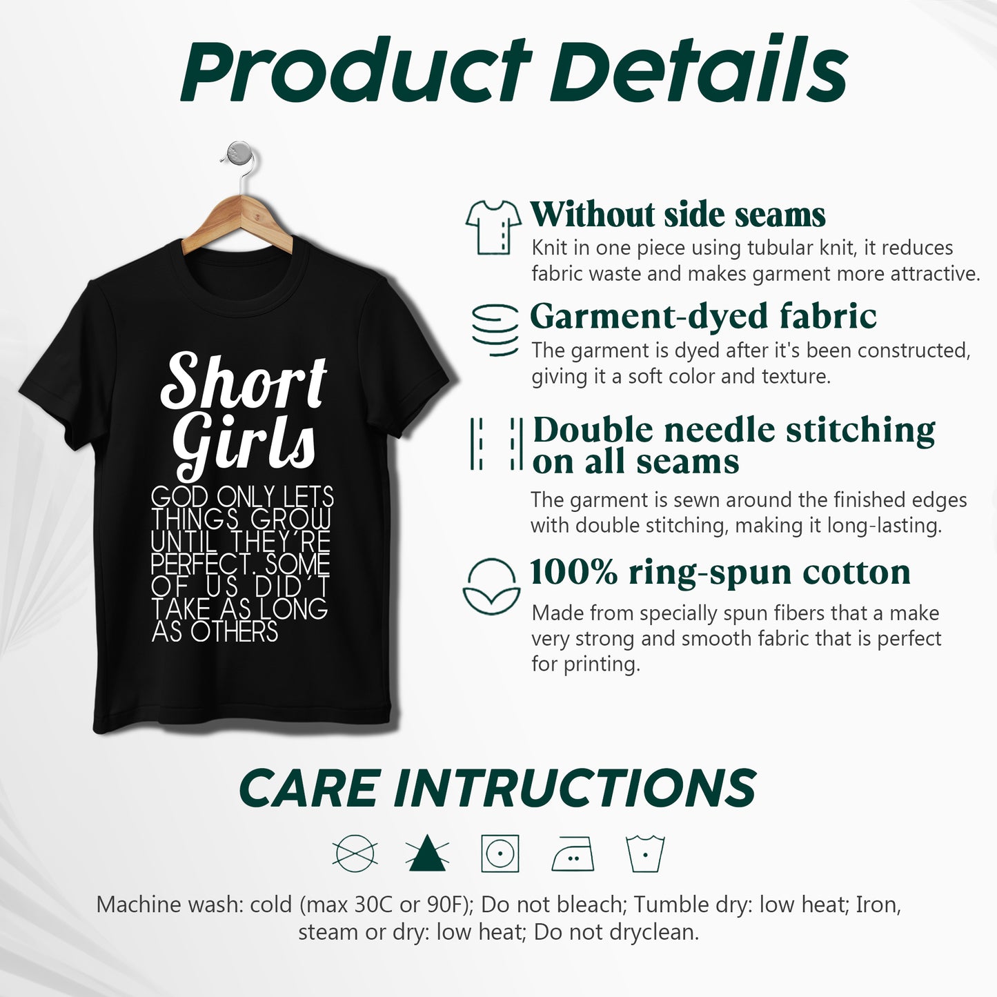 Short Girls God Only Lets Things Grow Until They're Perfect T-Shirt